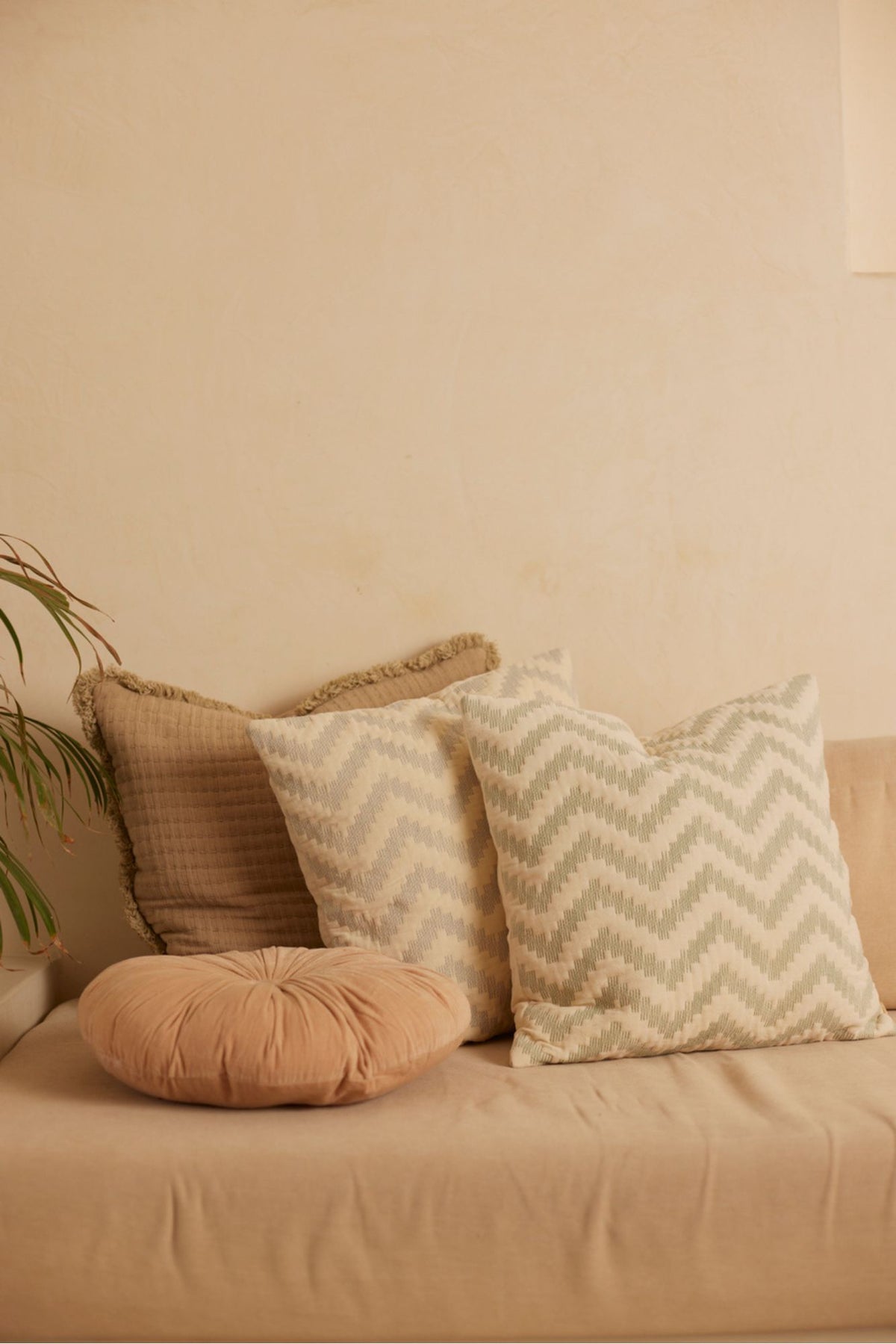 Chevron Green Velvet Cushion Cover
