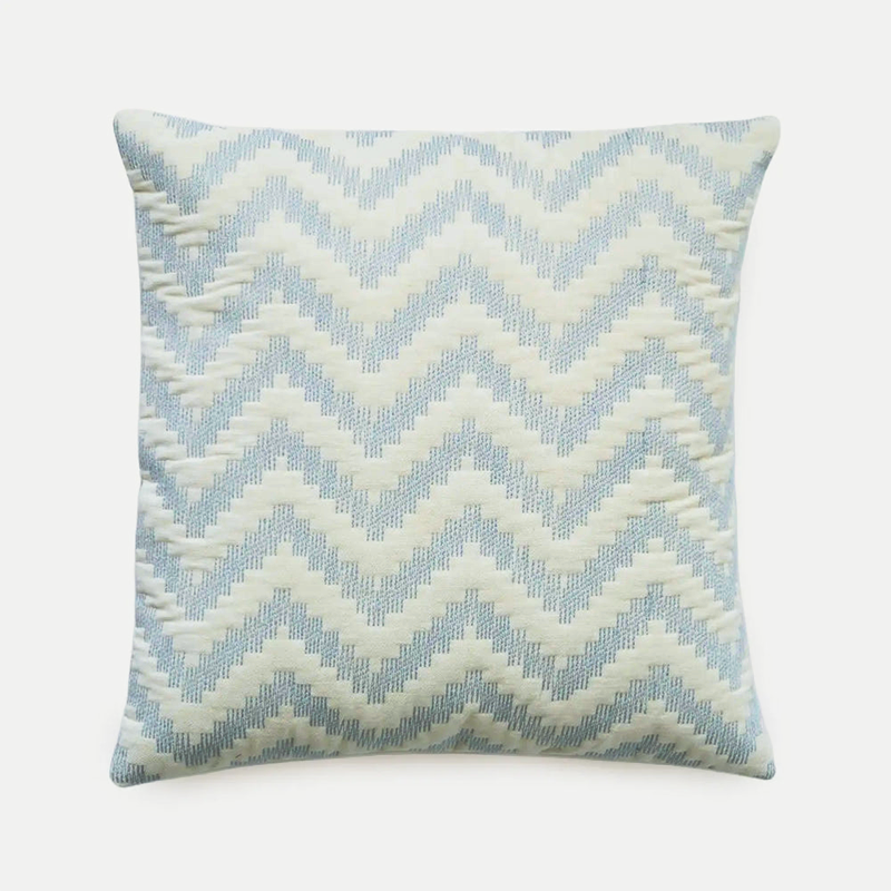 Chevron Blue Velvet Cushion Cover