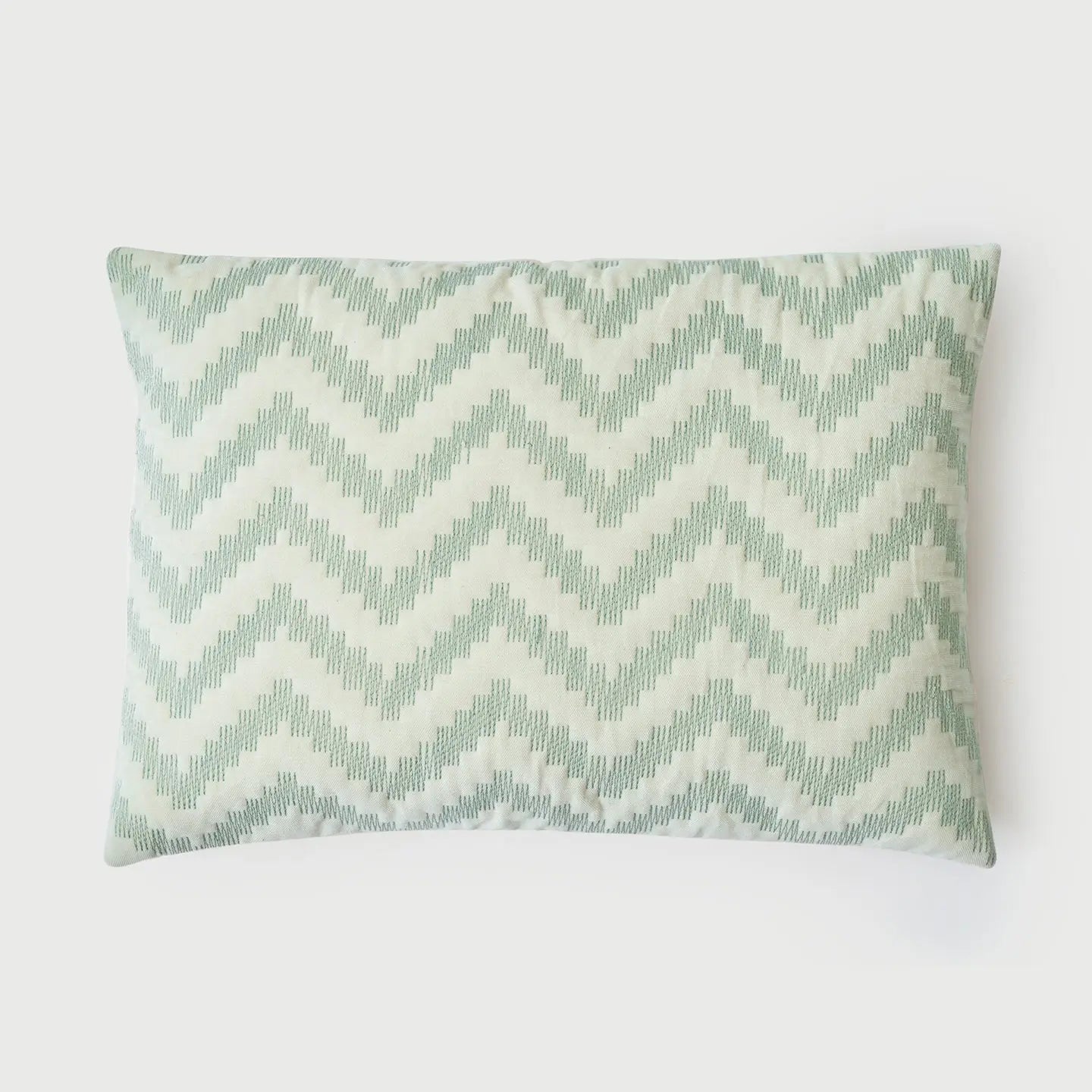 Chevron Green Oblong Velvet Cushion Cover SanctuaryLiving