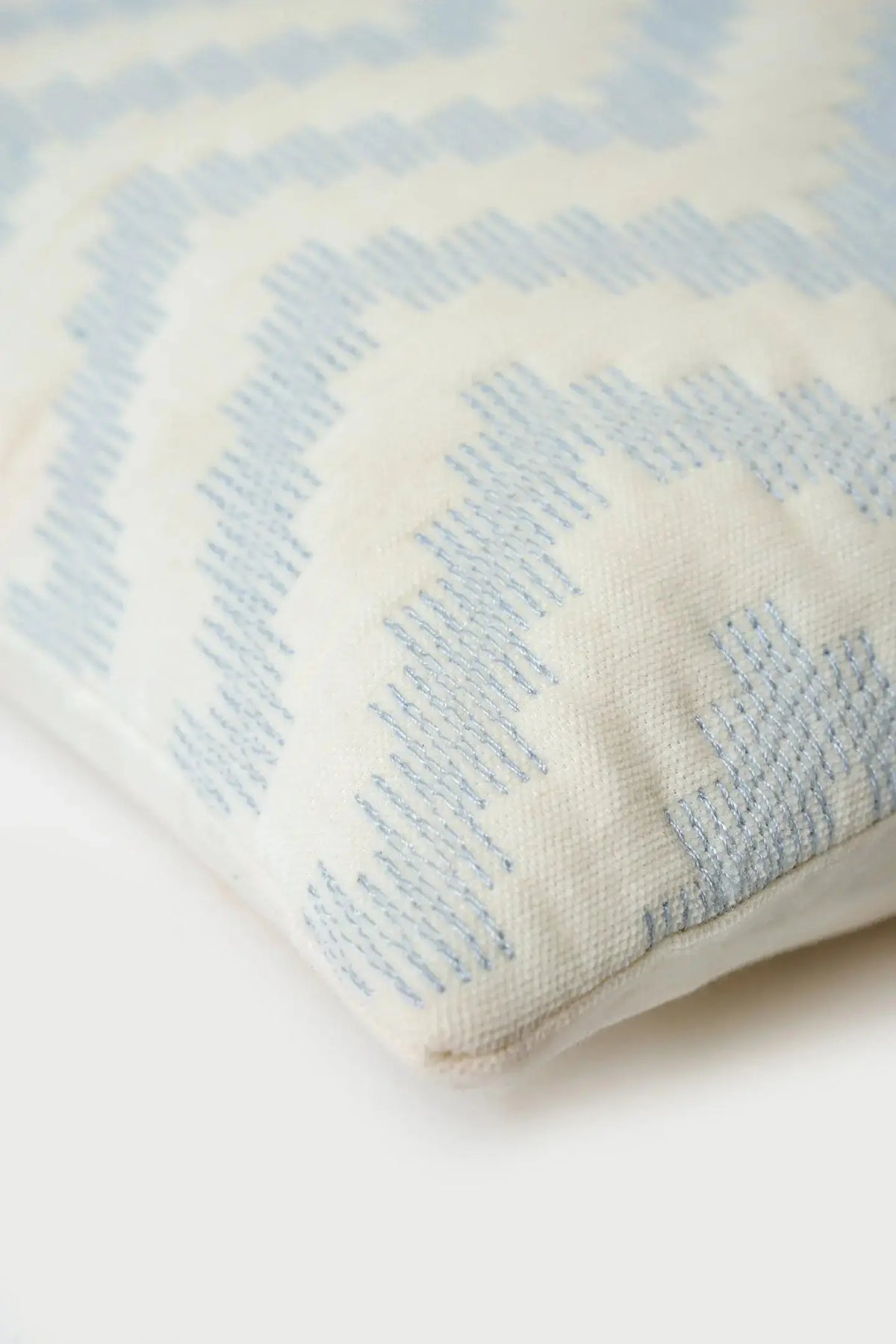 Chevron Blue Velvet Oblong Cushion Cover SanctuaryLiving