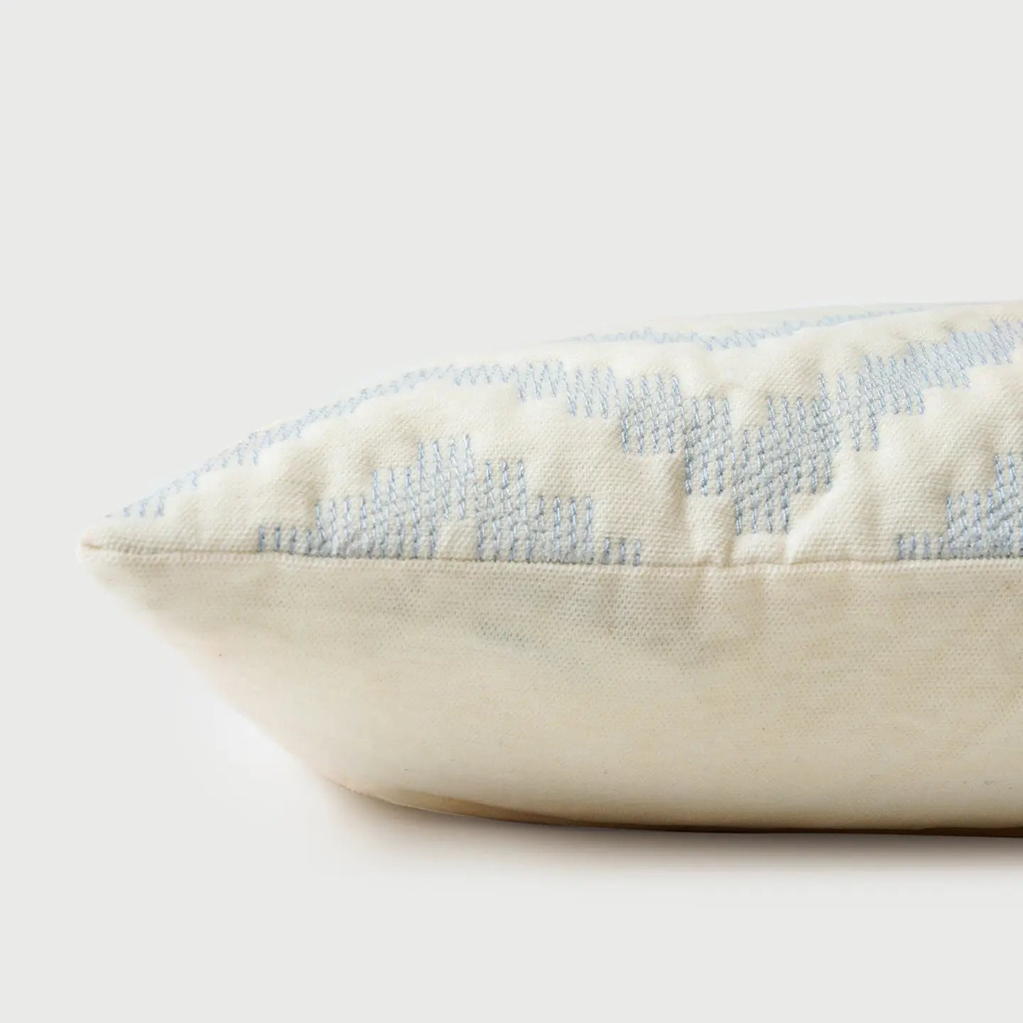 Chevron Blue Oblong Velvet Cushion Cover SanctuaryLiving