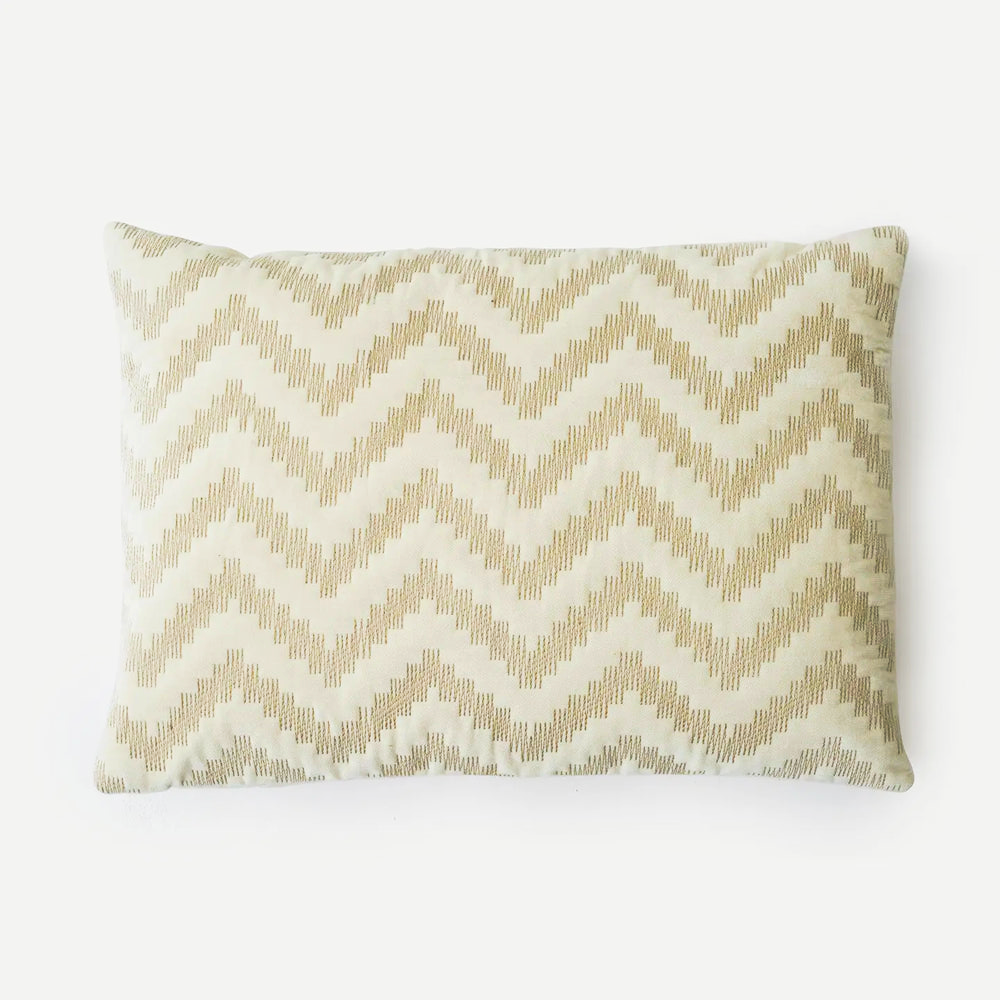 Chevron Brown Velvet Oblong Cushion Cover