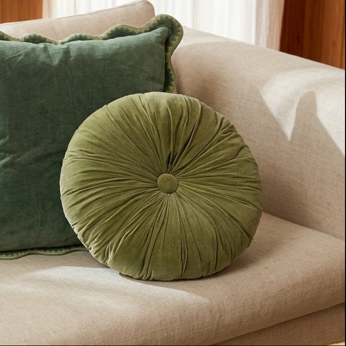 Cuddle Fern Velvet Round Cushion