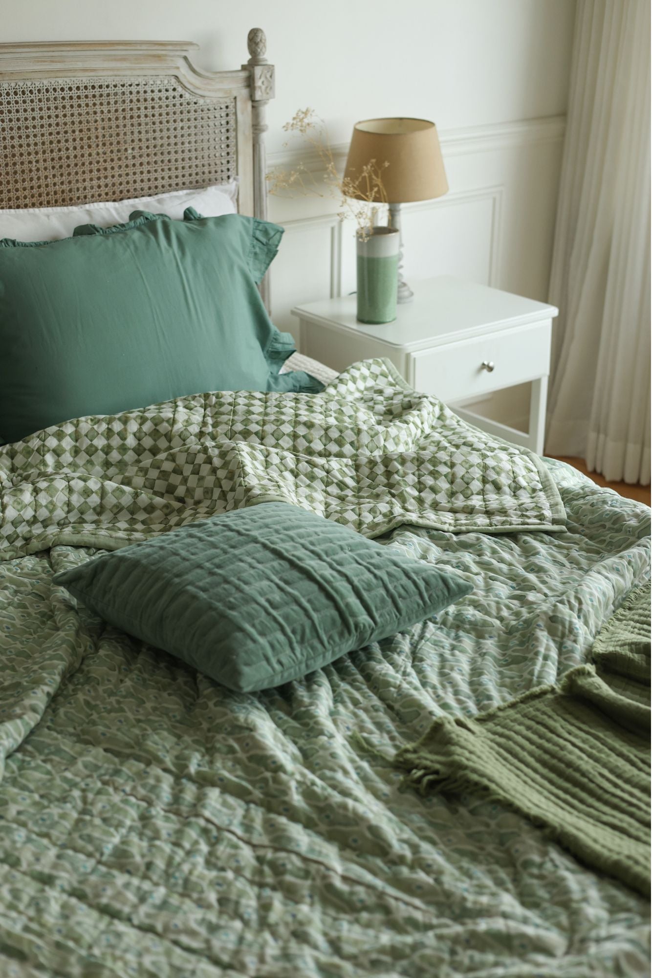 Twig Eucalyptus Embroidered Velvet Cushion Cover