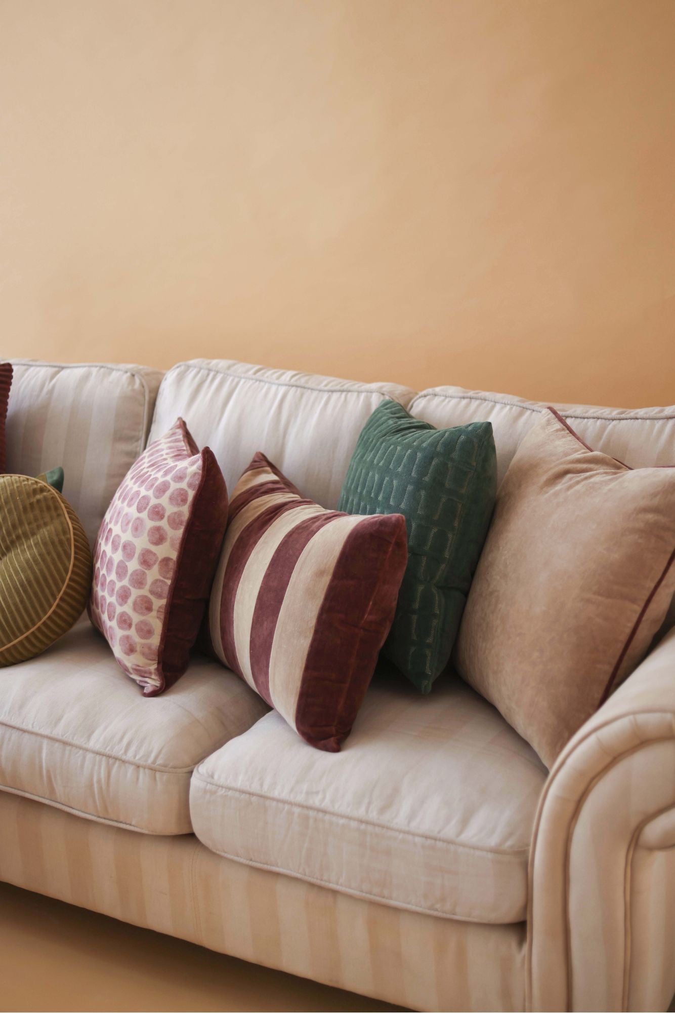 Twig Eucalyptus Embroidered Velvet Cushion Cover