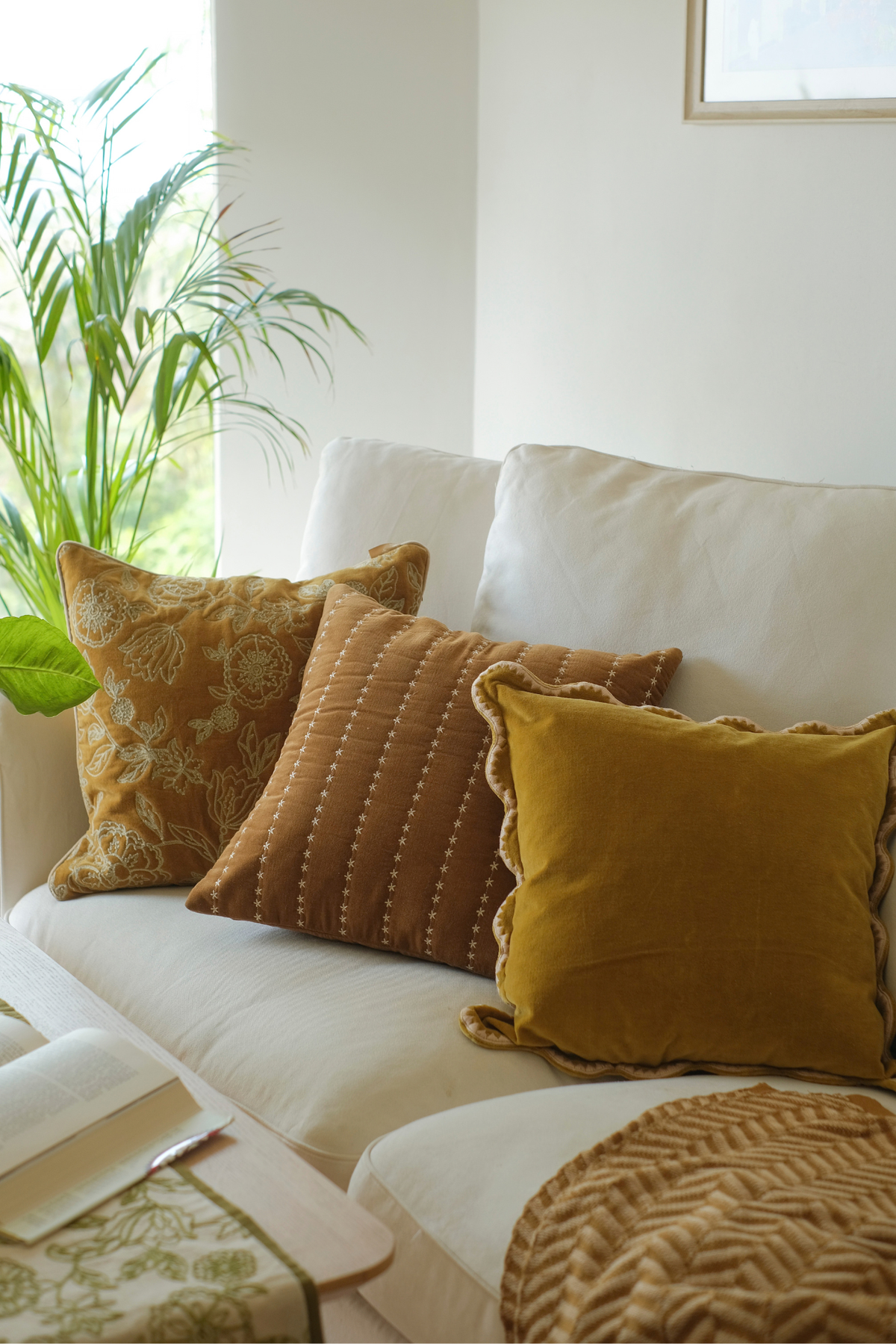 Sitara Sand Velvet Cushion Cover
