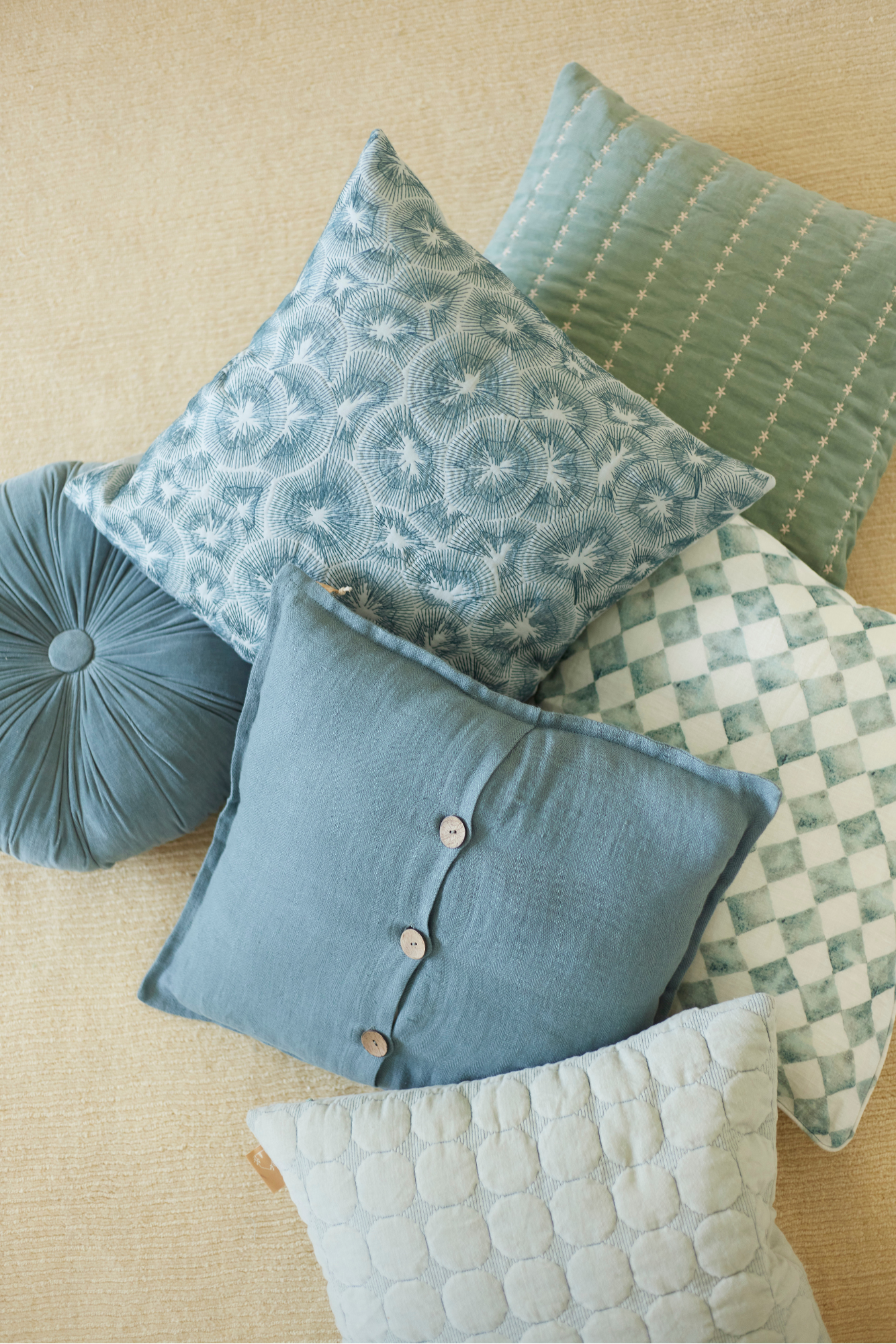 Sitara Duck Egg Velvet Cushion Cover