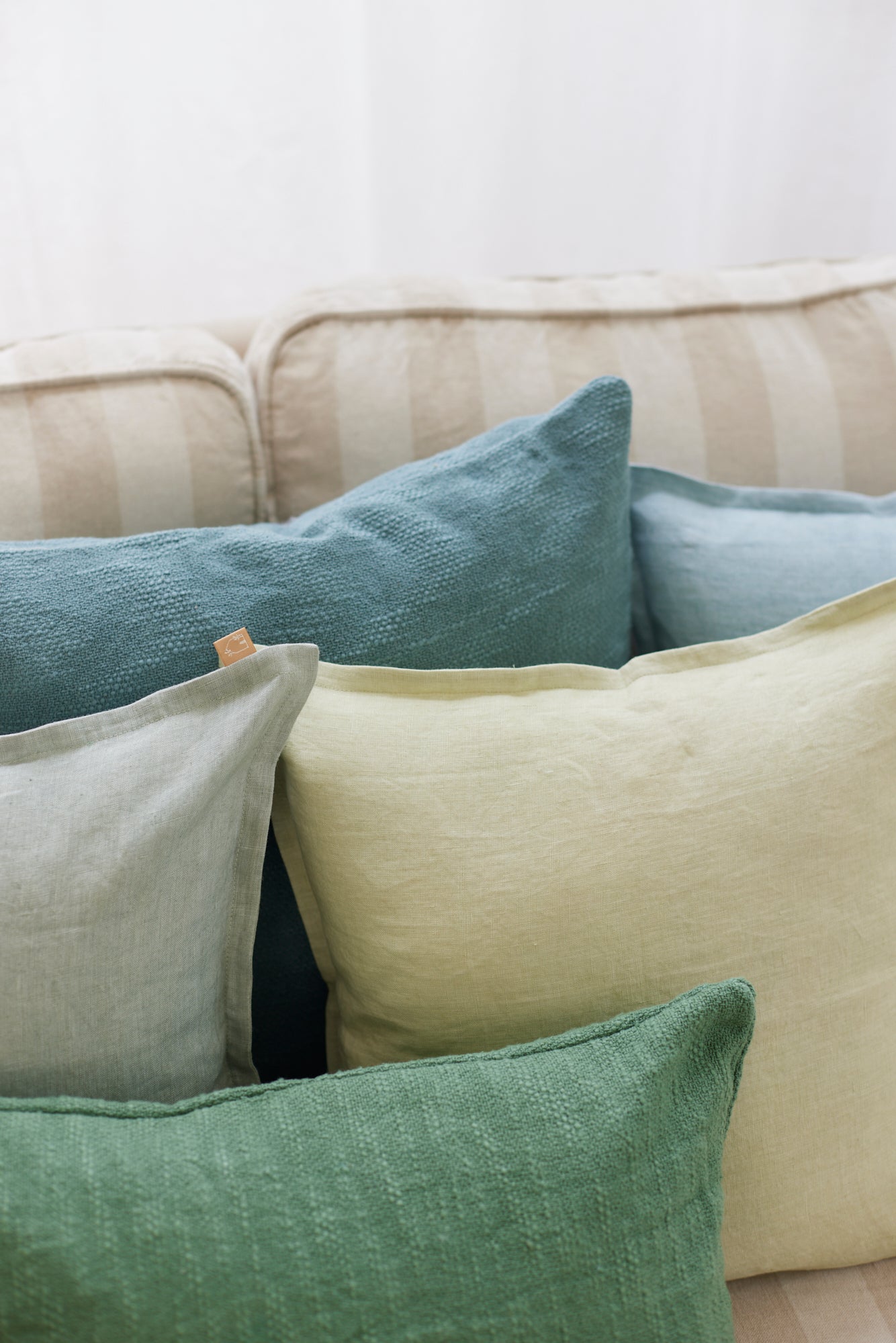 Cotton Slub Teal Cushion Cover