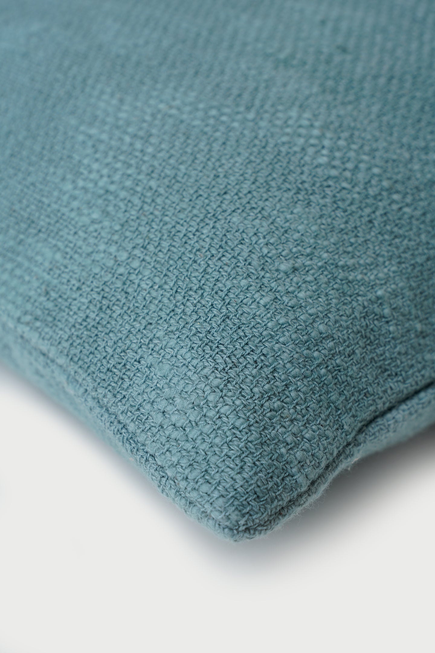 Cotton Slub Teal Cushion Cover