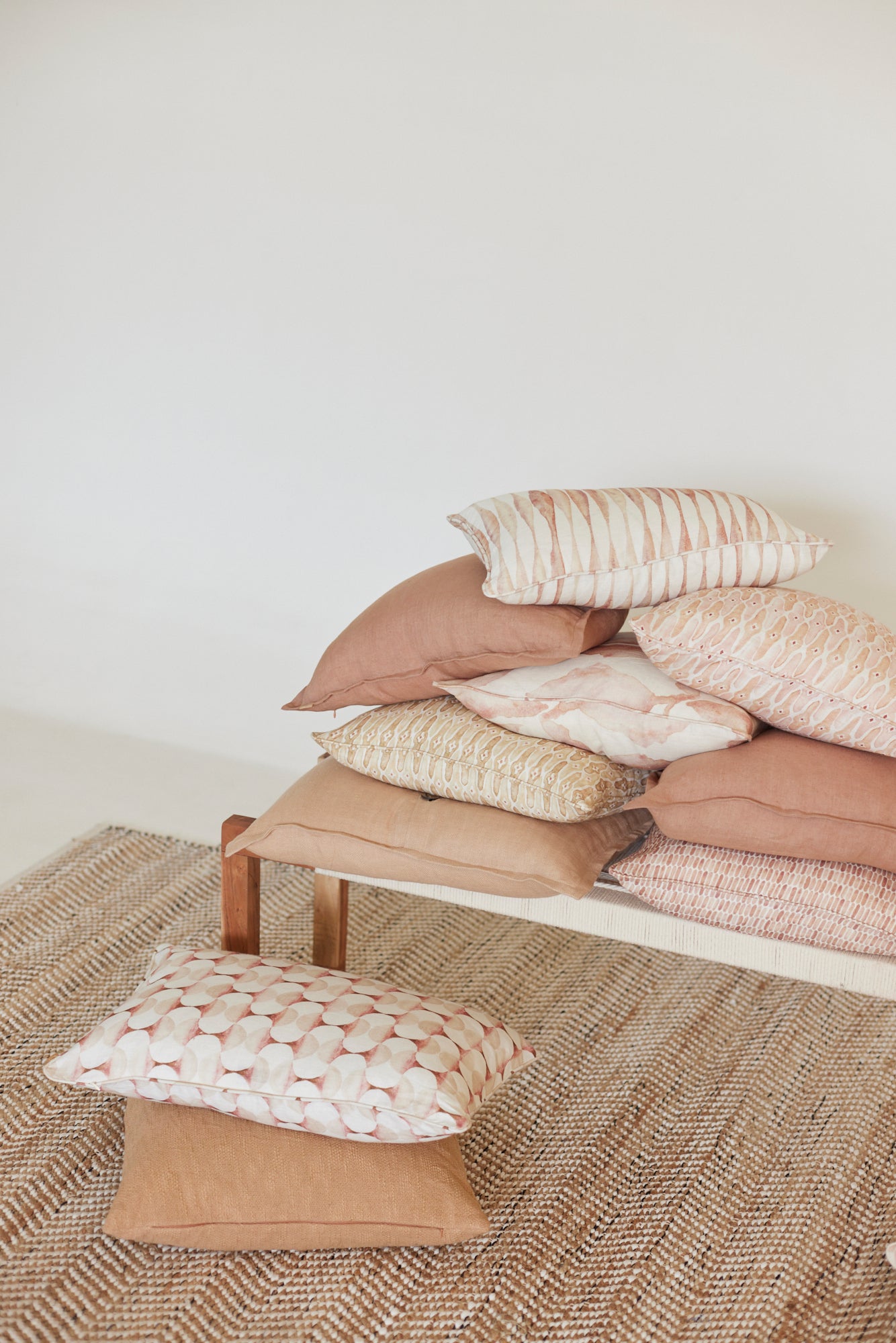Cotton Slub Beige Cushion Cover