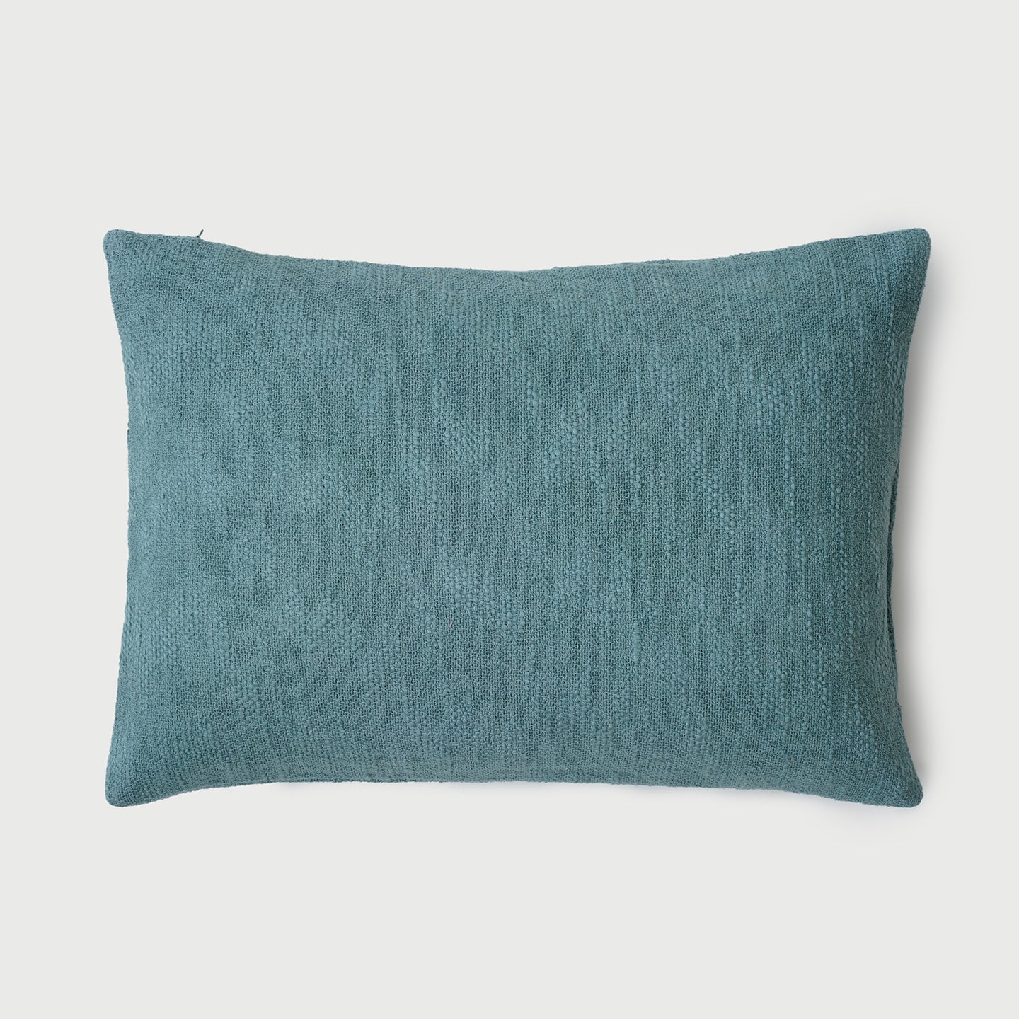 Cotton Slub Teal Oblong Cushion Cover