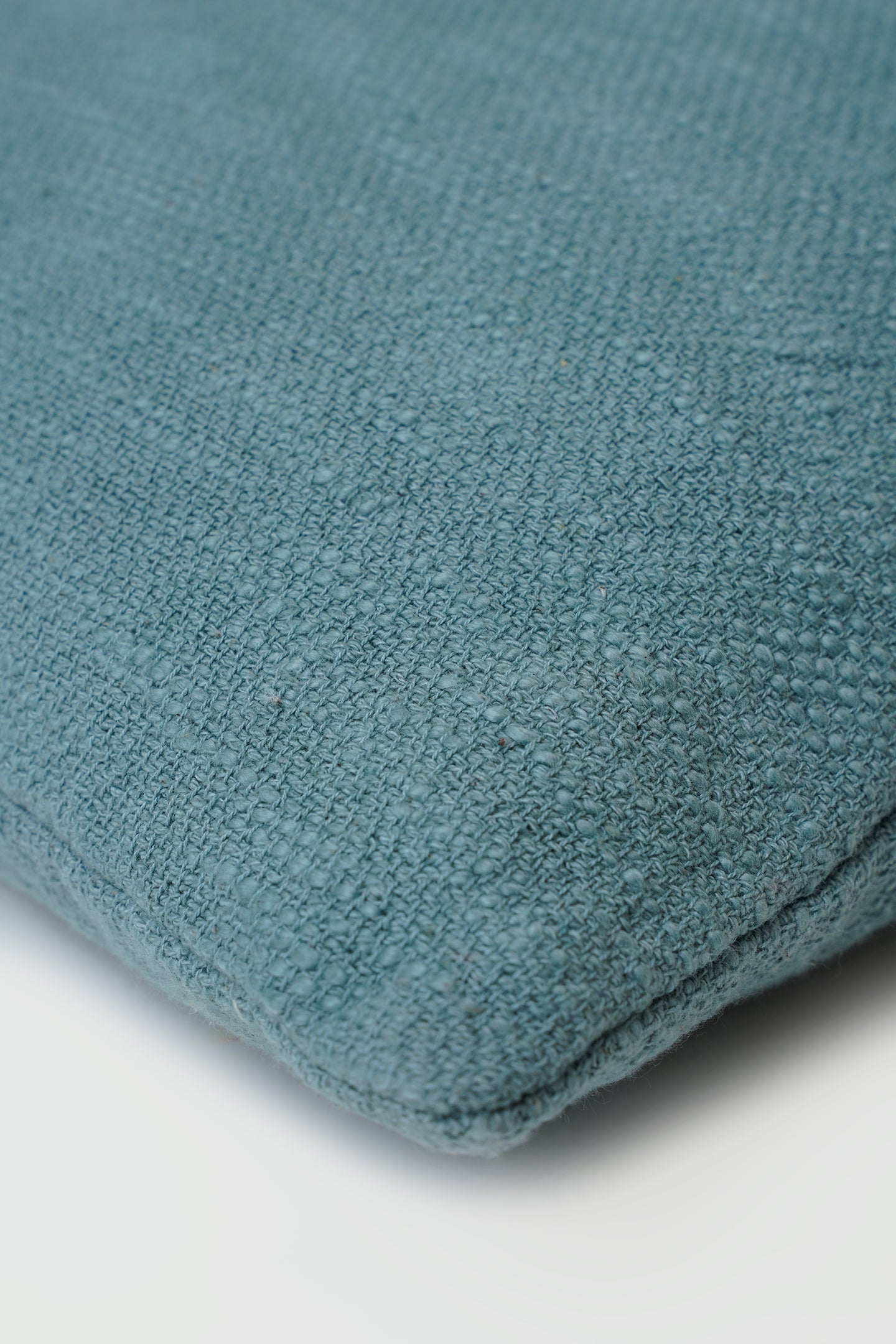 Cotton Slub Teal Oblong Cushion Cover