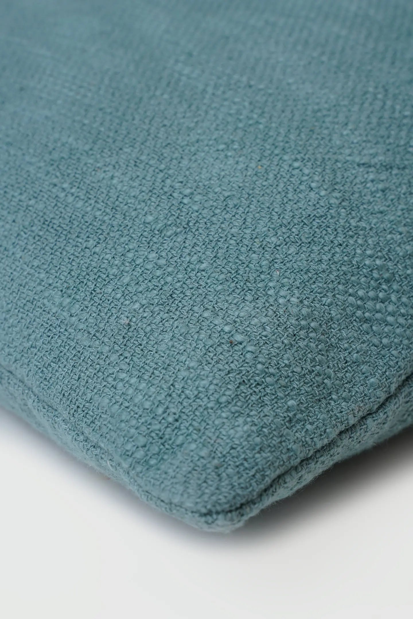 Cotton Slub Teal Oblong Cushion Cover SanctuaryLiving