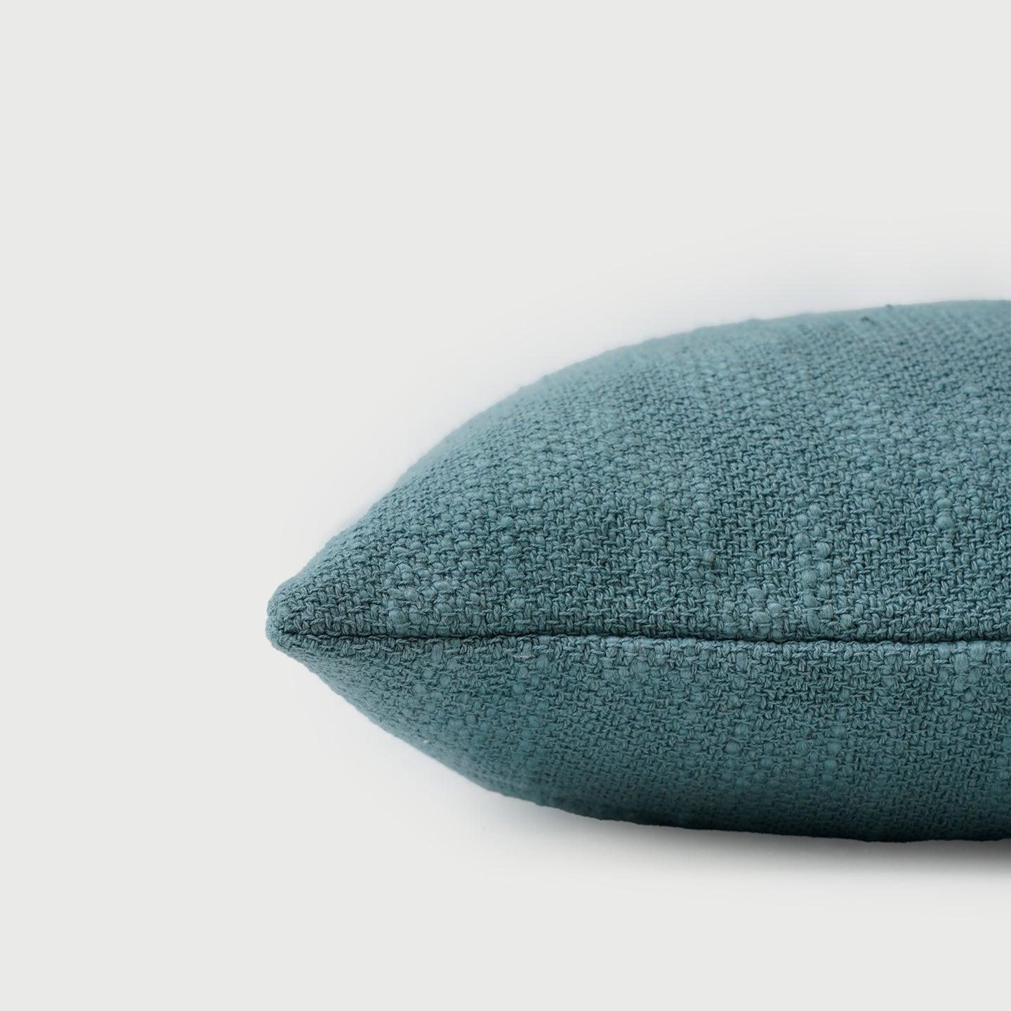 Cotton Slub Teal Oblong Cushion Cover