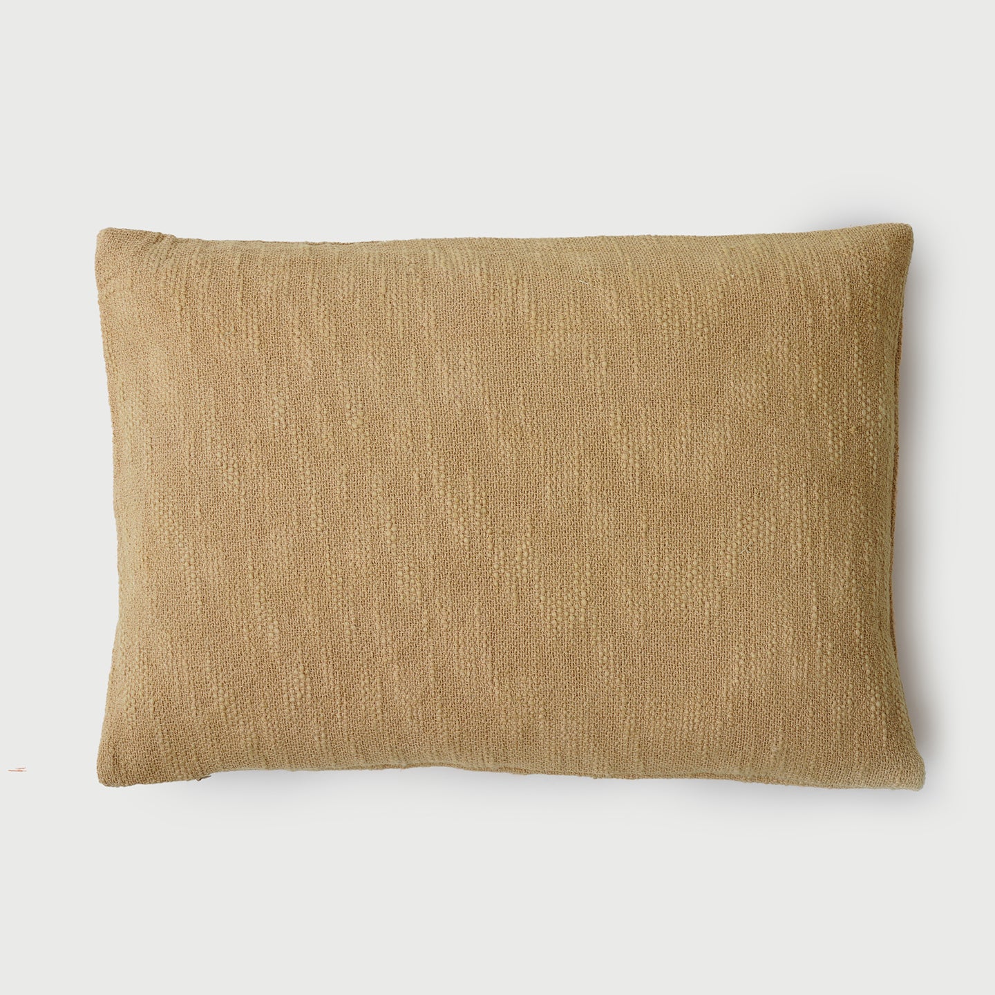 Cotton Slub Beige Oblong Cushion Cover