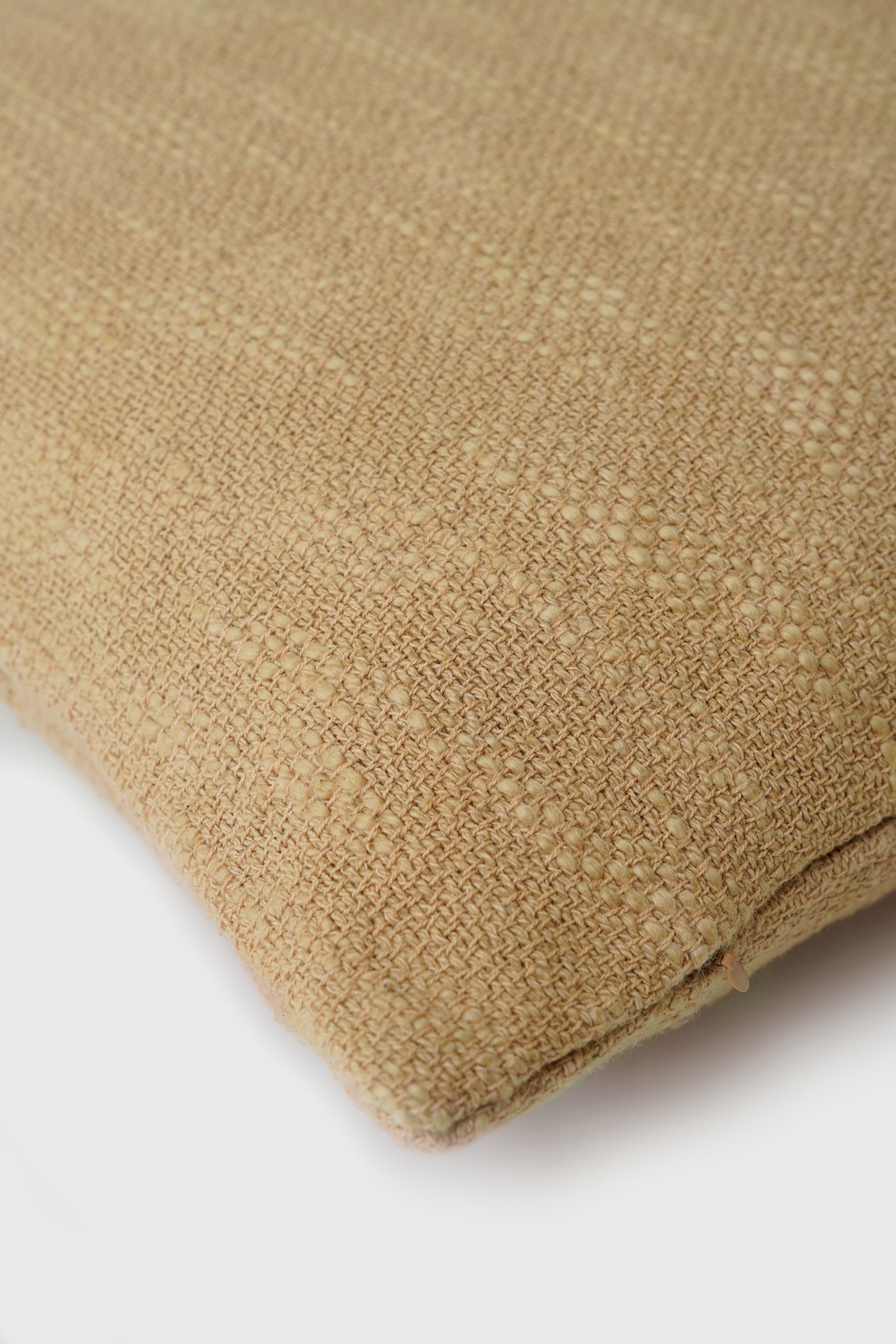 Cotton Slub Beige Oblong Cushion Cover