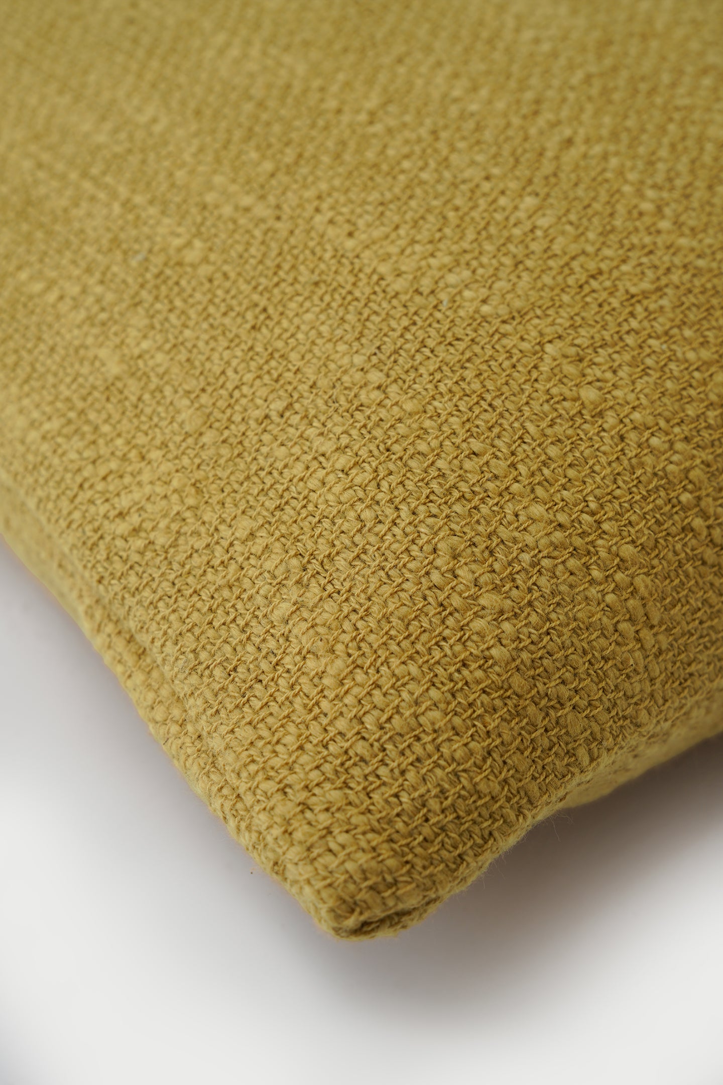 Cotton Slub Ochre Oblong Cushion Cover