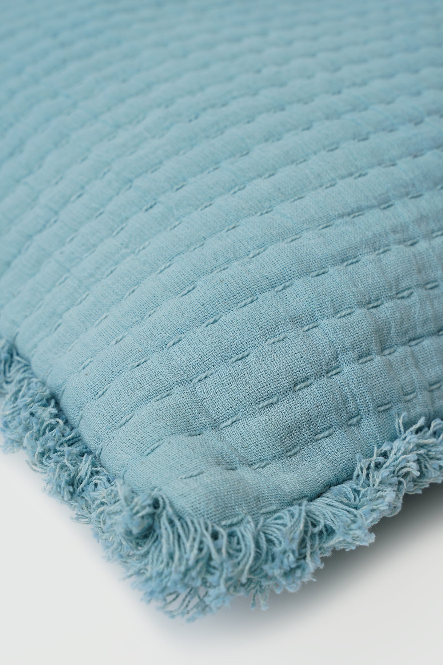 Trail Powder Blue Cotton Cushion Cover