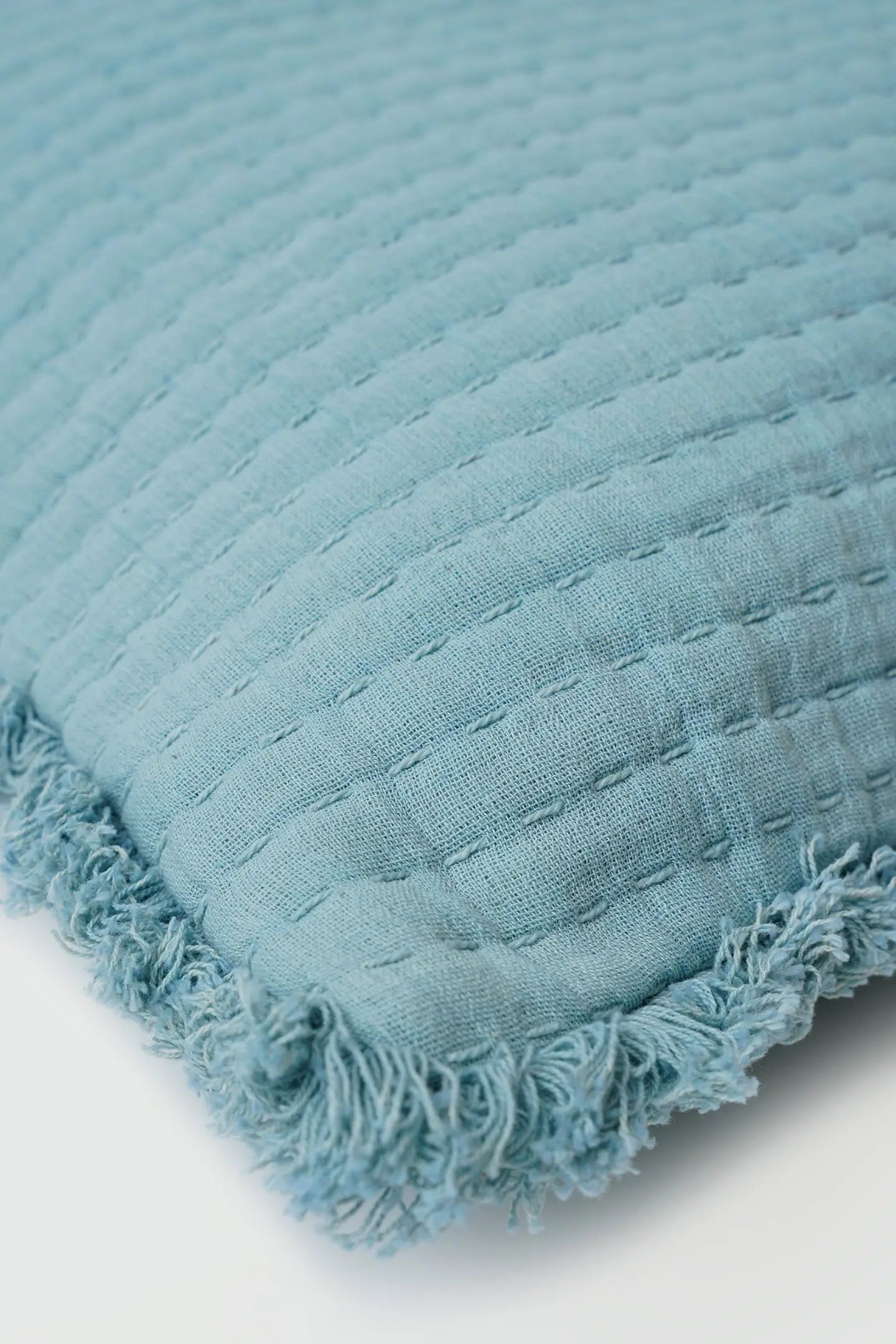 Trail Powder Blue Cotton Cushion Cover SanctuaryLiving