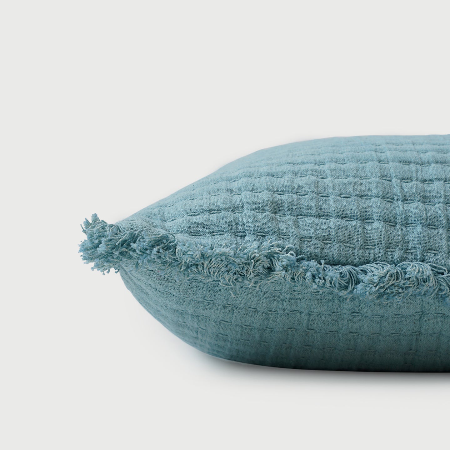 Trail Powder Blue Cotton Cushion Cover