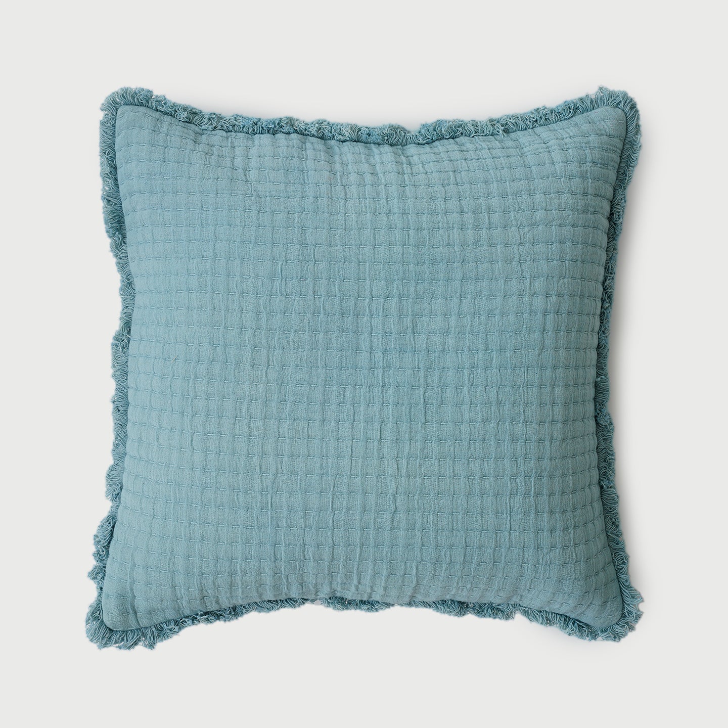 Trail Powder Blue Cotton Cushion Cover