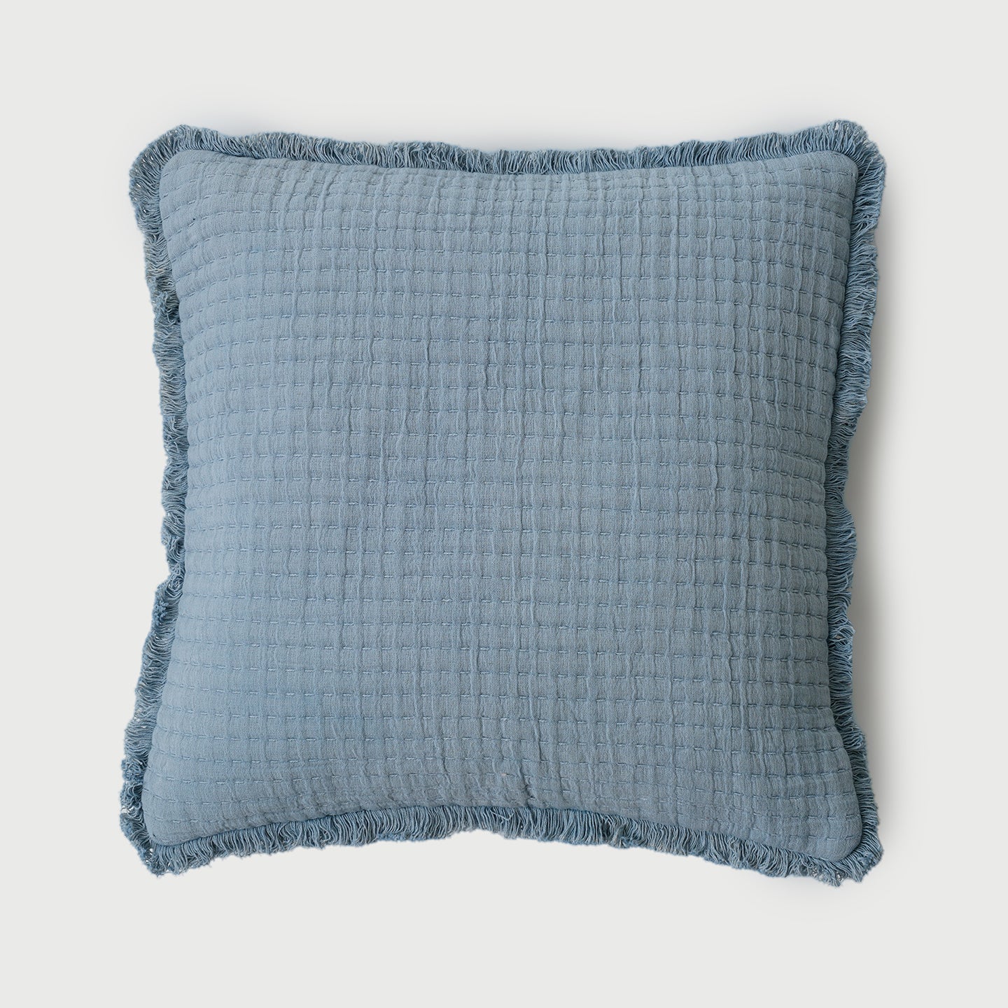 Trail Baby Blue Cotton Cushion Cover