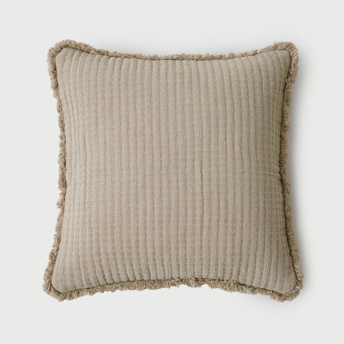 Trail Beige Cotton Cushion Cover