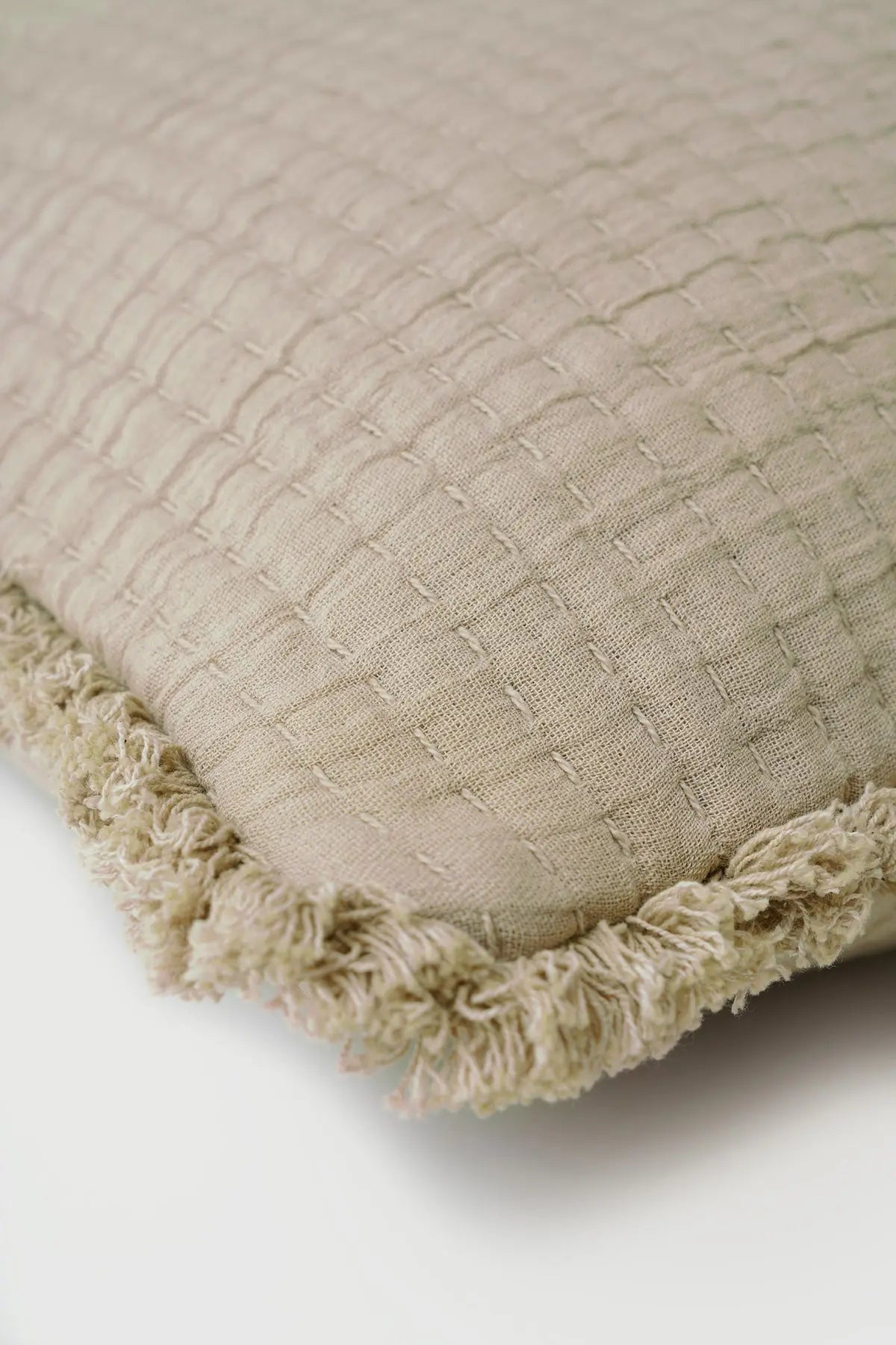 Trail Beige Cotton Cushion Cover SanctuaryLiving