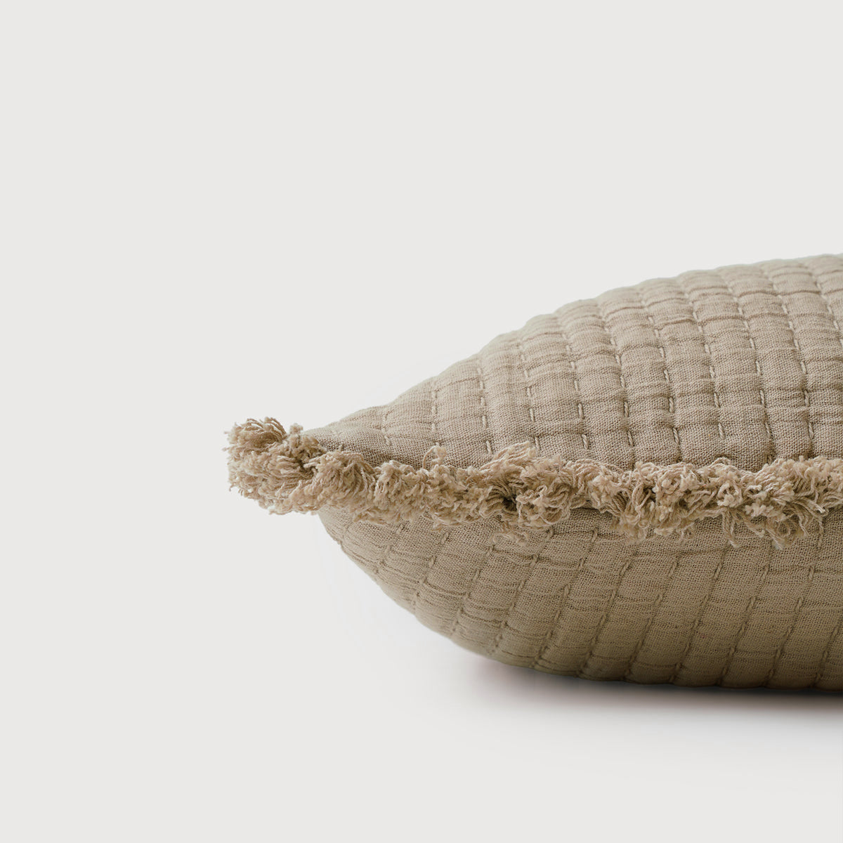 Trail Beige Cotton Cushion Cover