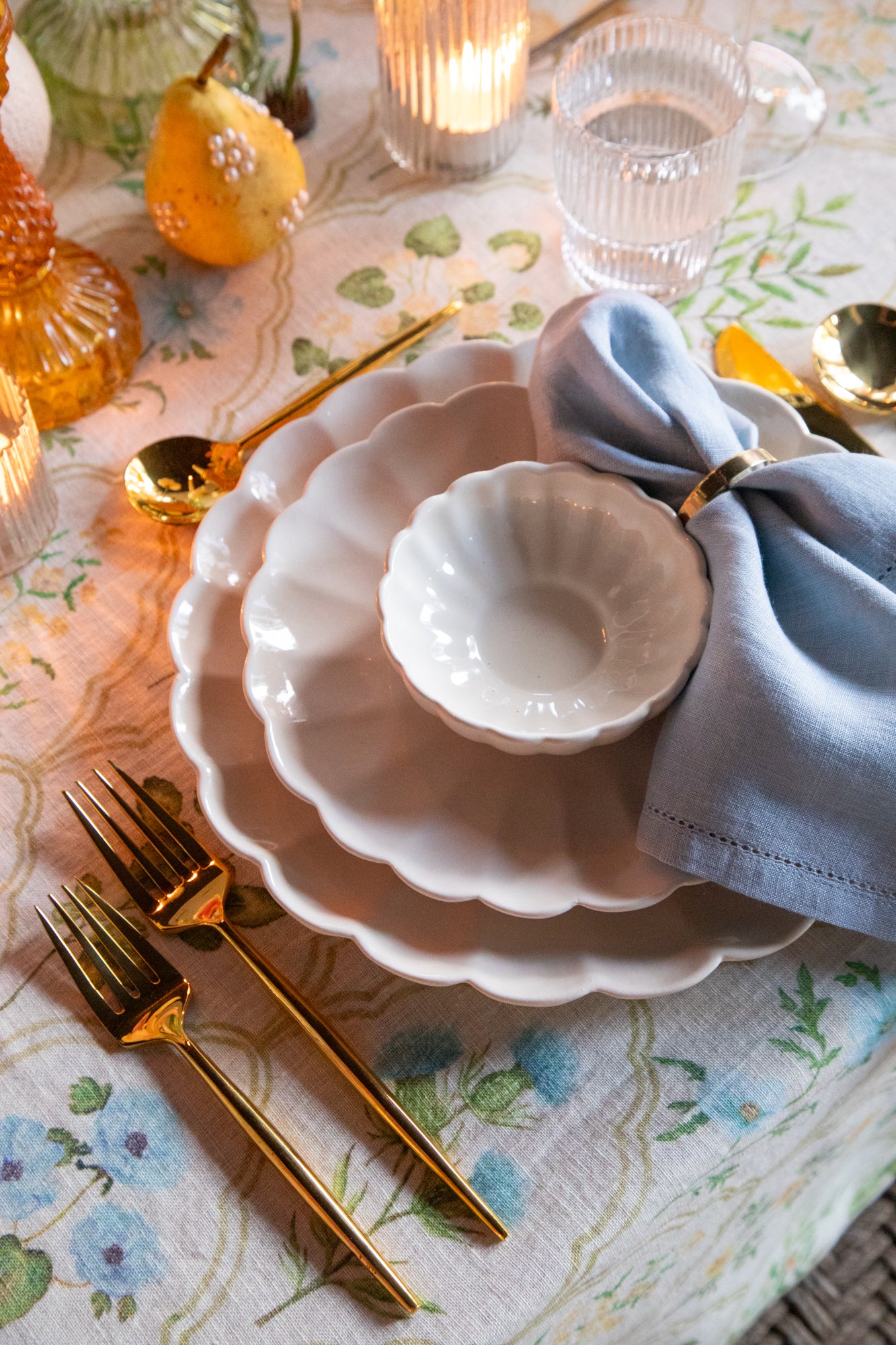 Baby Blue Linen Table Napkins-Set of 2