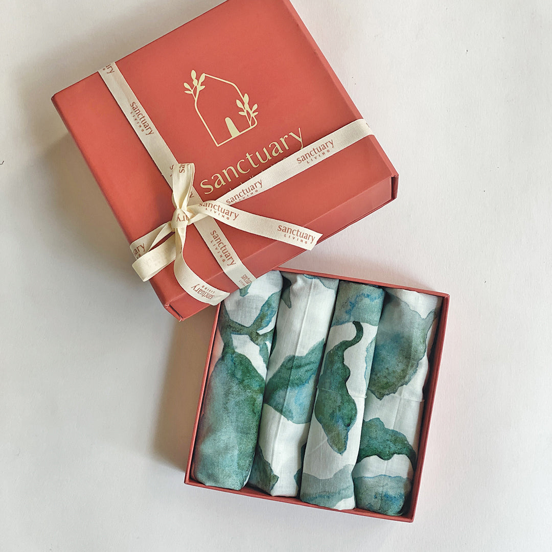 Cascade Teal Napkins Gift Set SanctuaryLiving