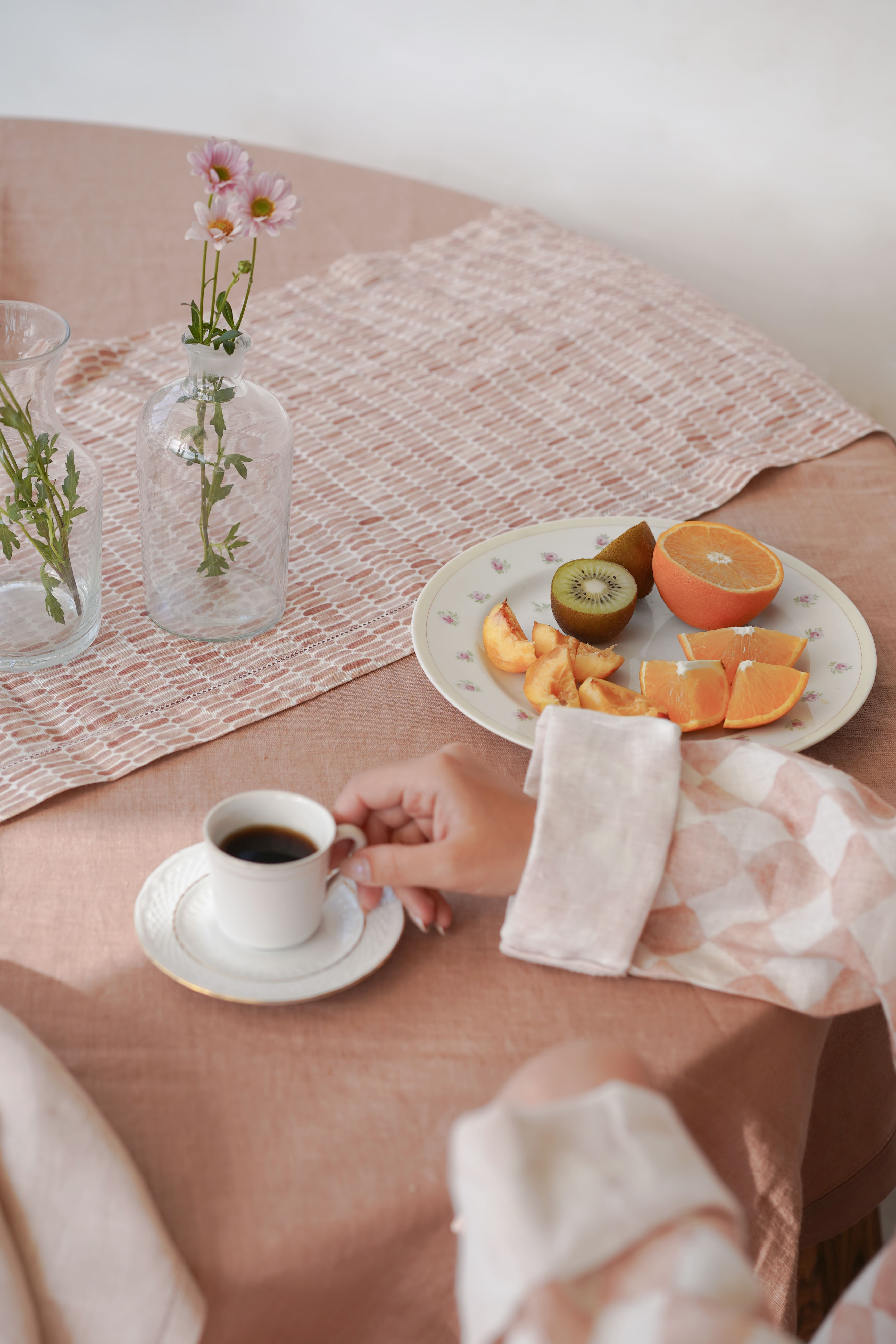 Soft Pink Linen Table Napkins-Set of 2