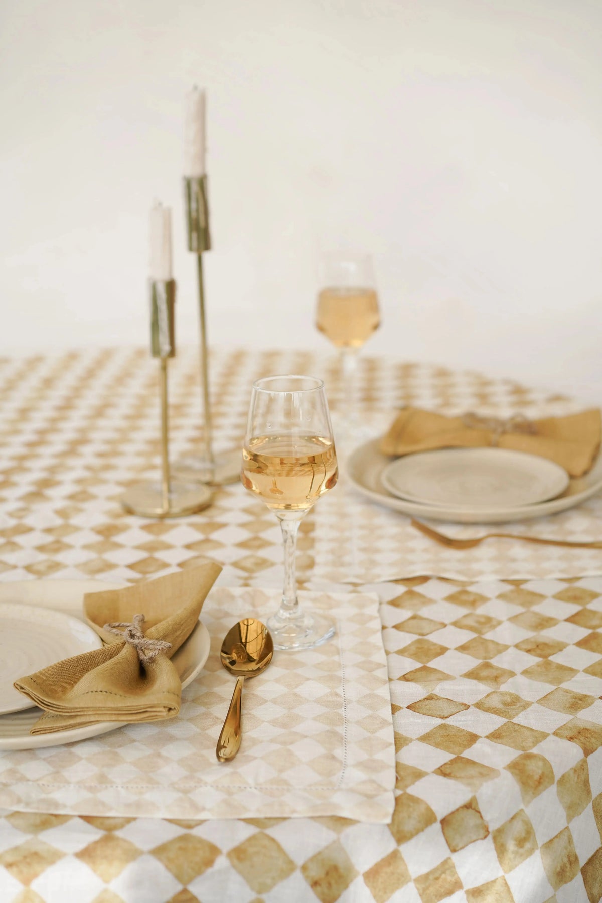 Checker Beige Table Mats-Set of 2 SanctuaryLiving
