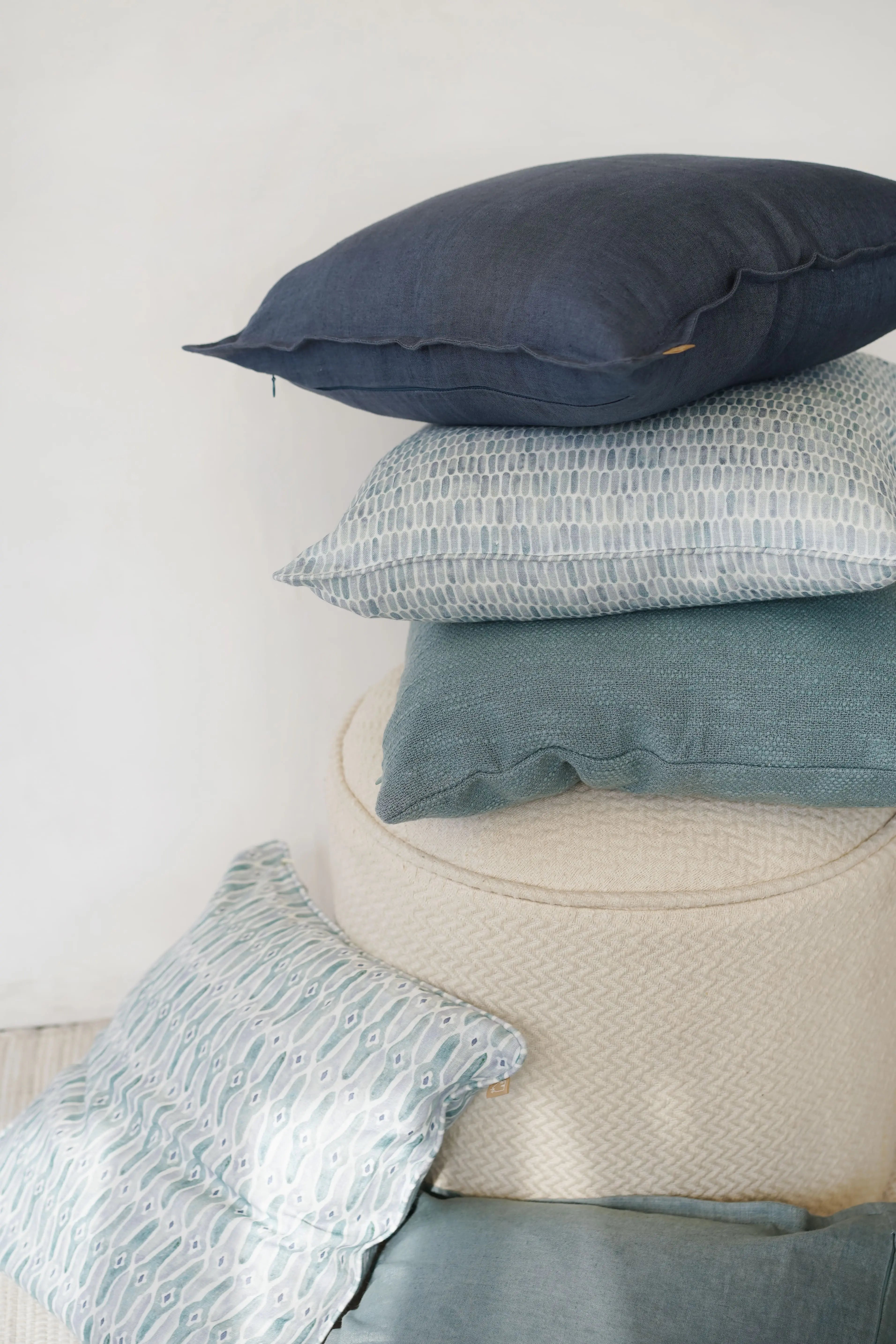 Cotton Slub Teal Cushion Cover SanctuaryLiving