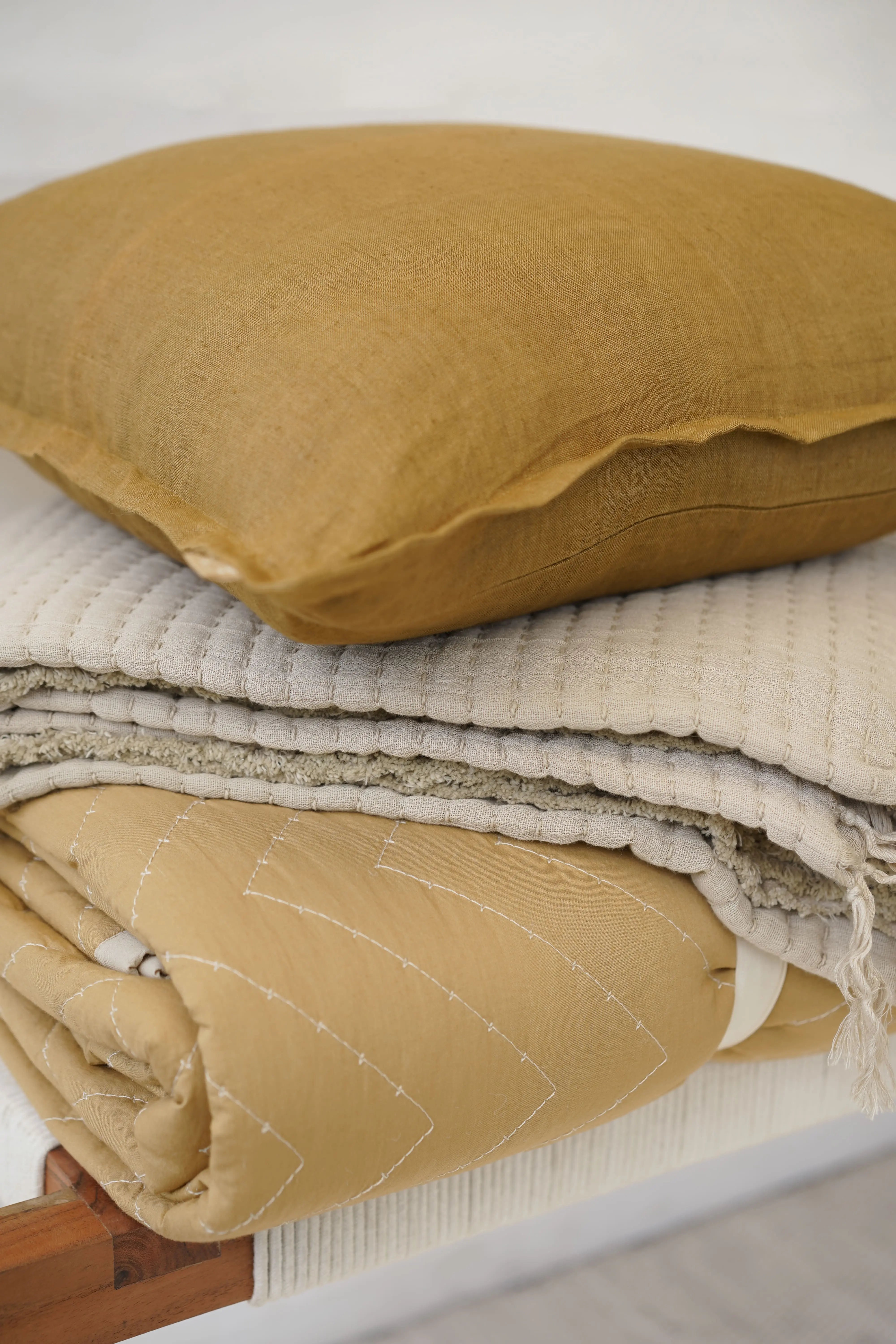 Trail Beige Cotton Throw SanctuaryLiving