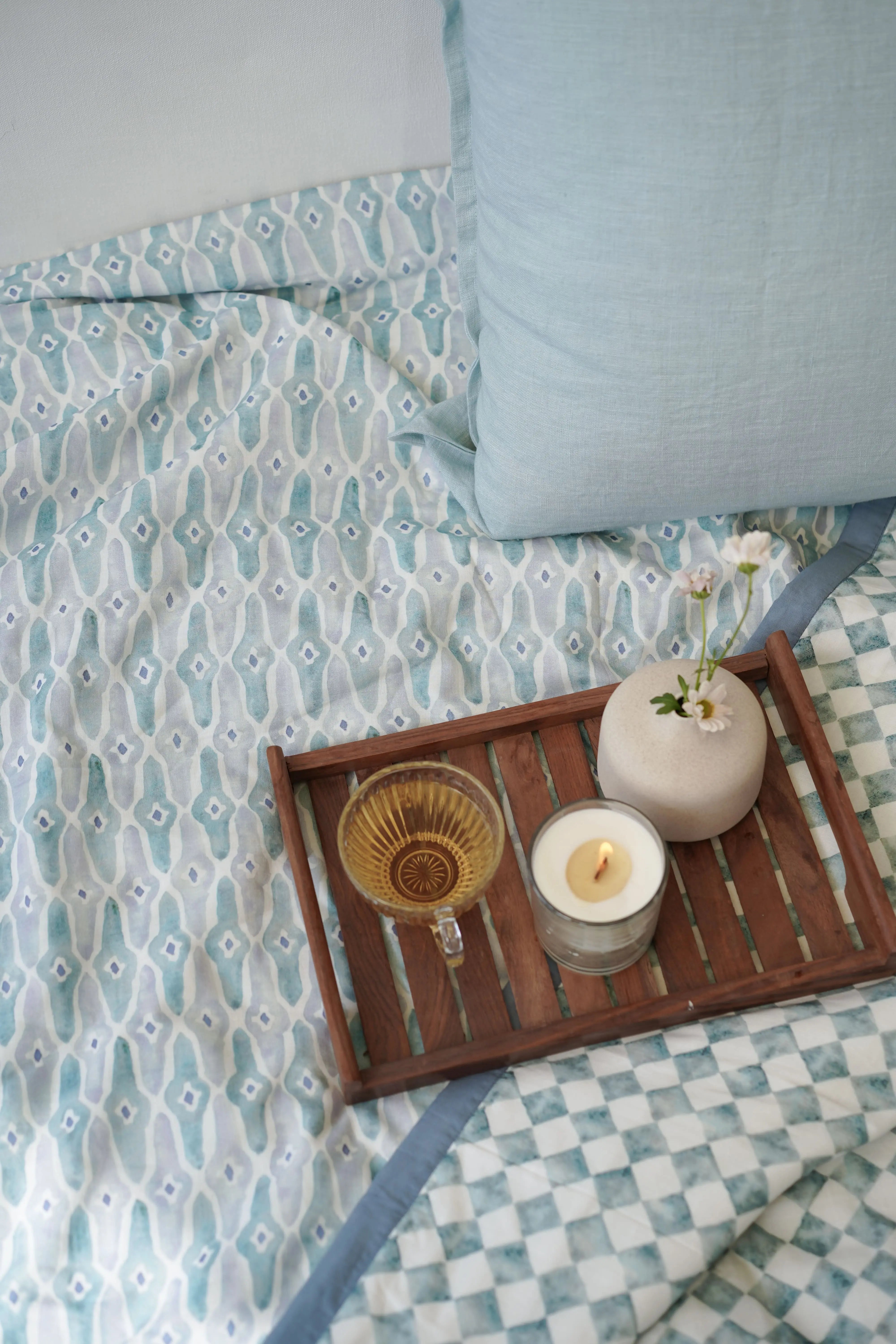 Azure Linen Cushion Cover SanctuaryLiving