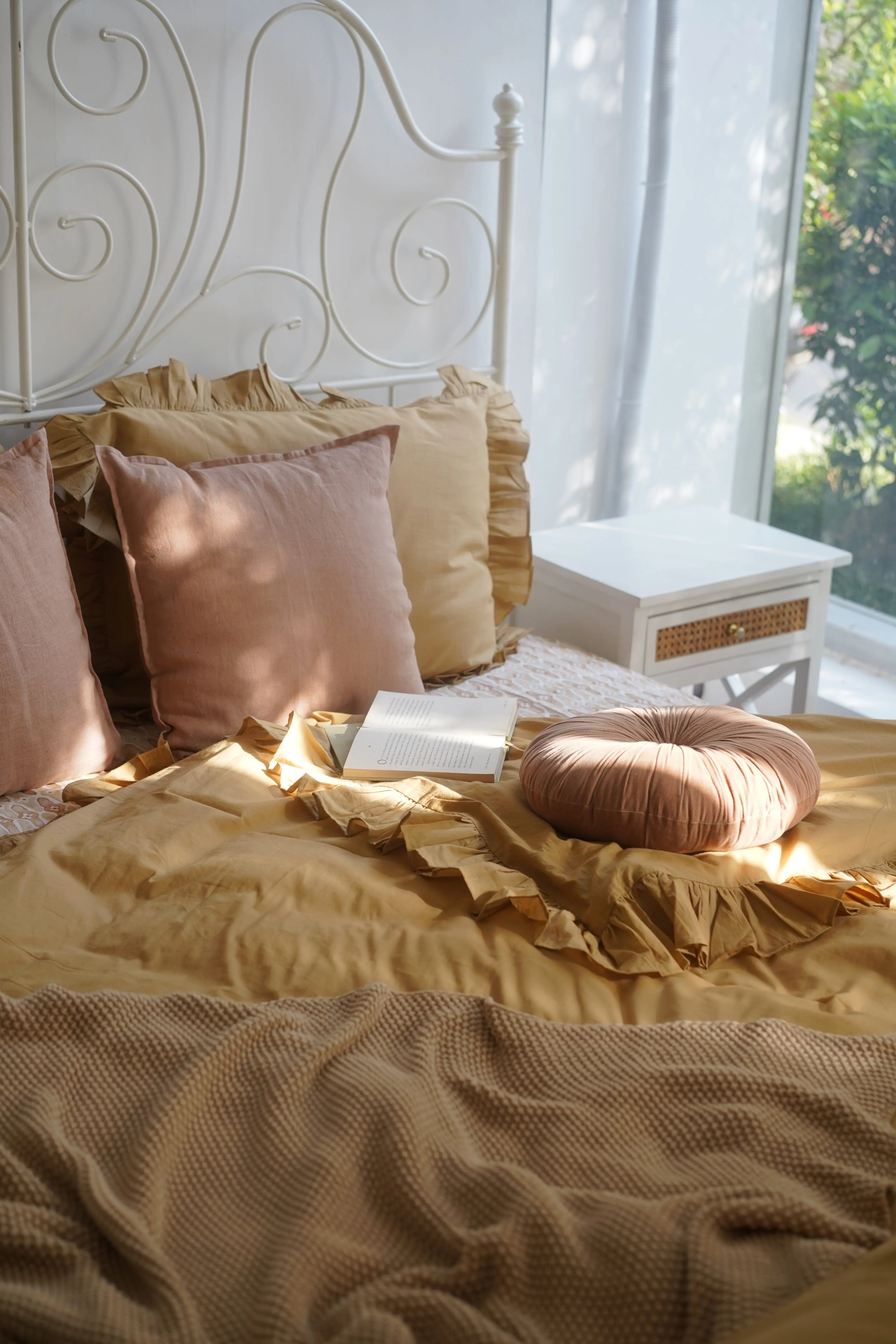 Ruffle Ochre Duvet Cover SanctuaryLiving