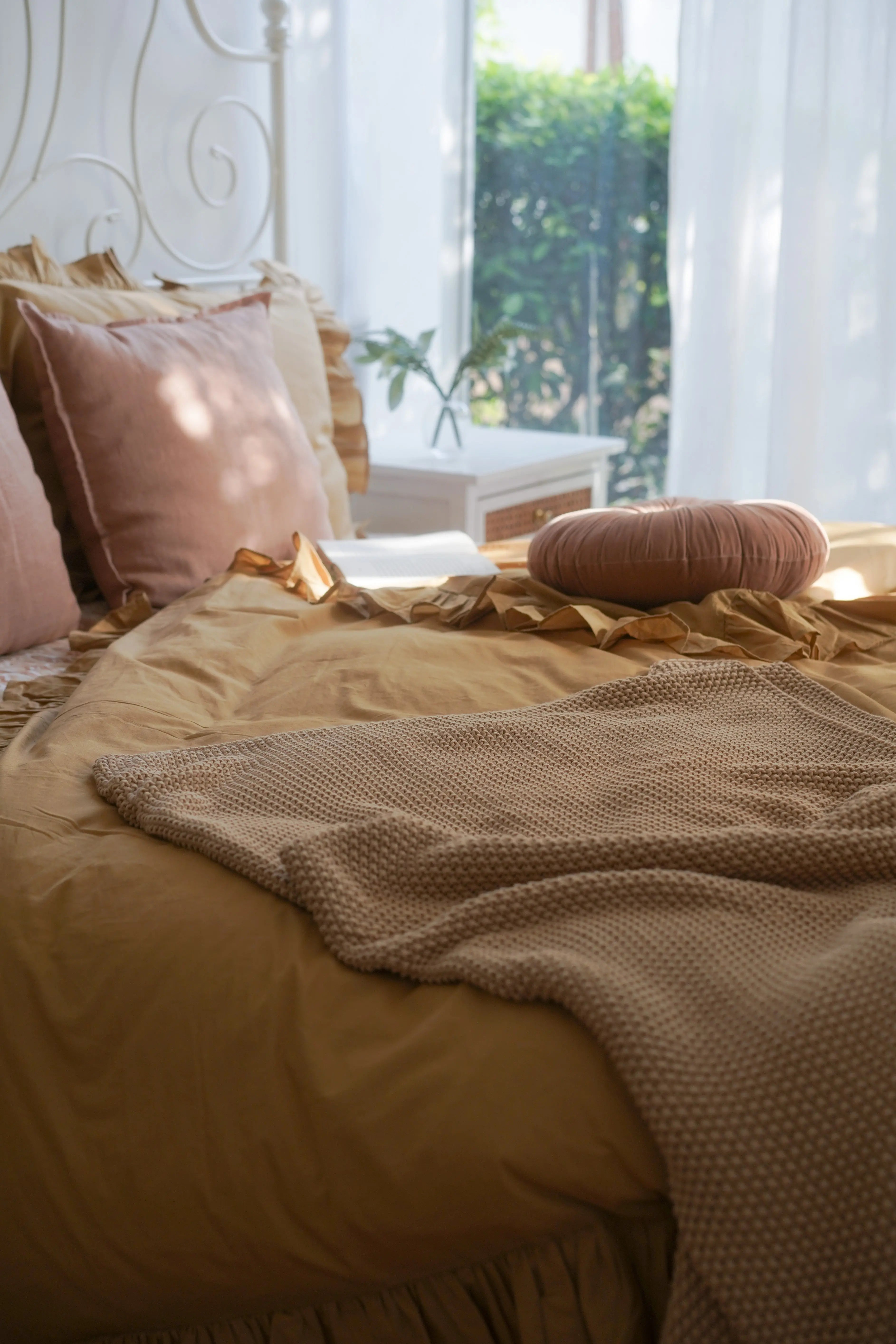 Ruffle Ochre Duvet Cover SanctuaryLiving