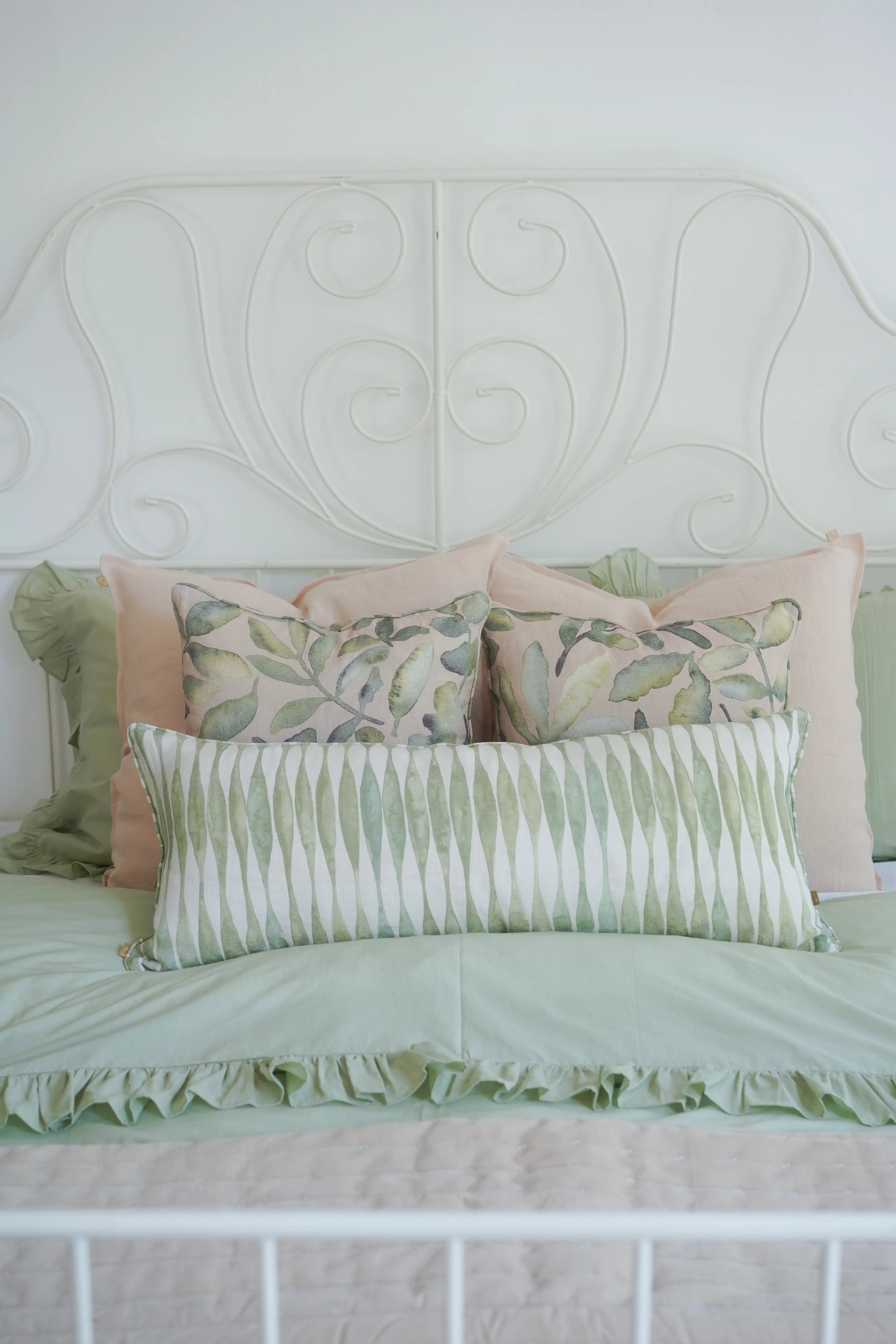 Ruffle Sage Duvet Cover SanctuaryLiving