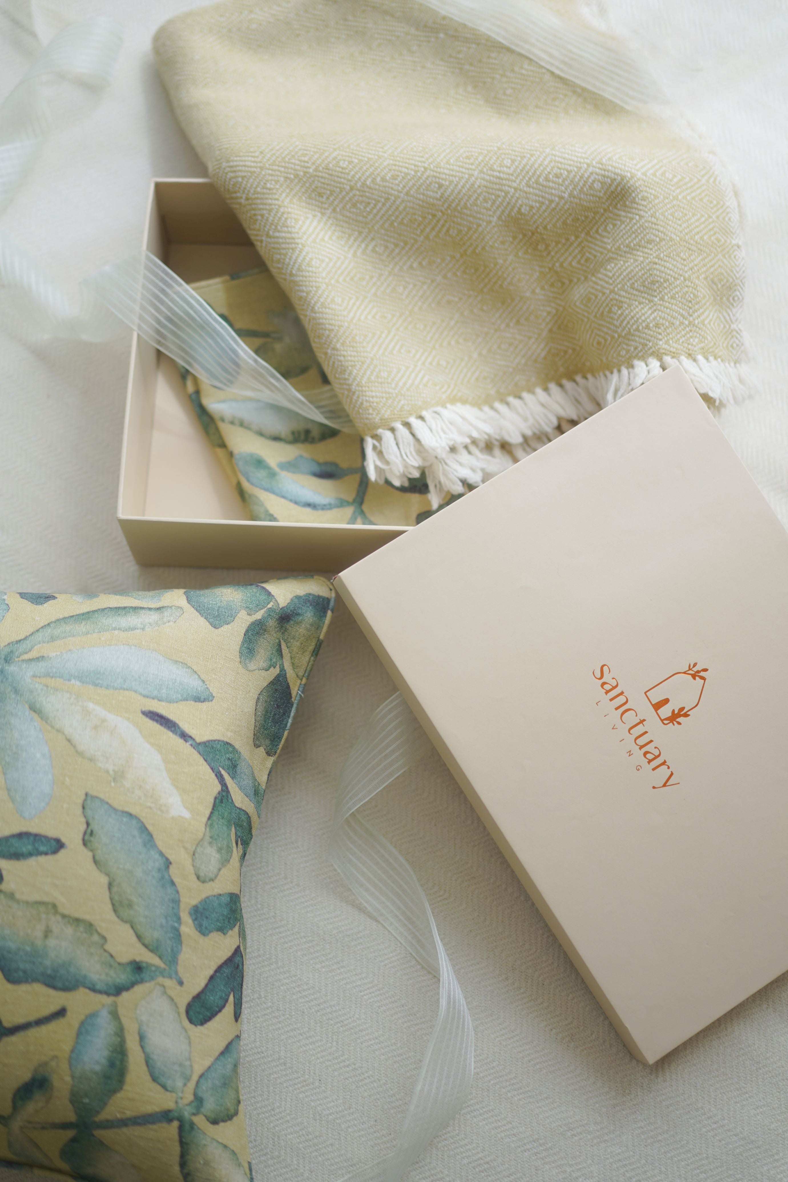 Ochre Cushion & Throw Gift Set