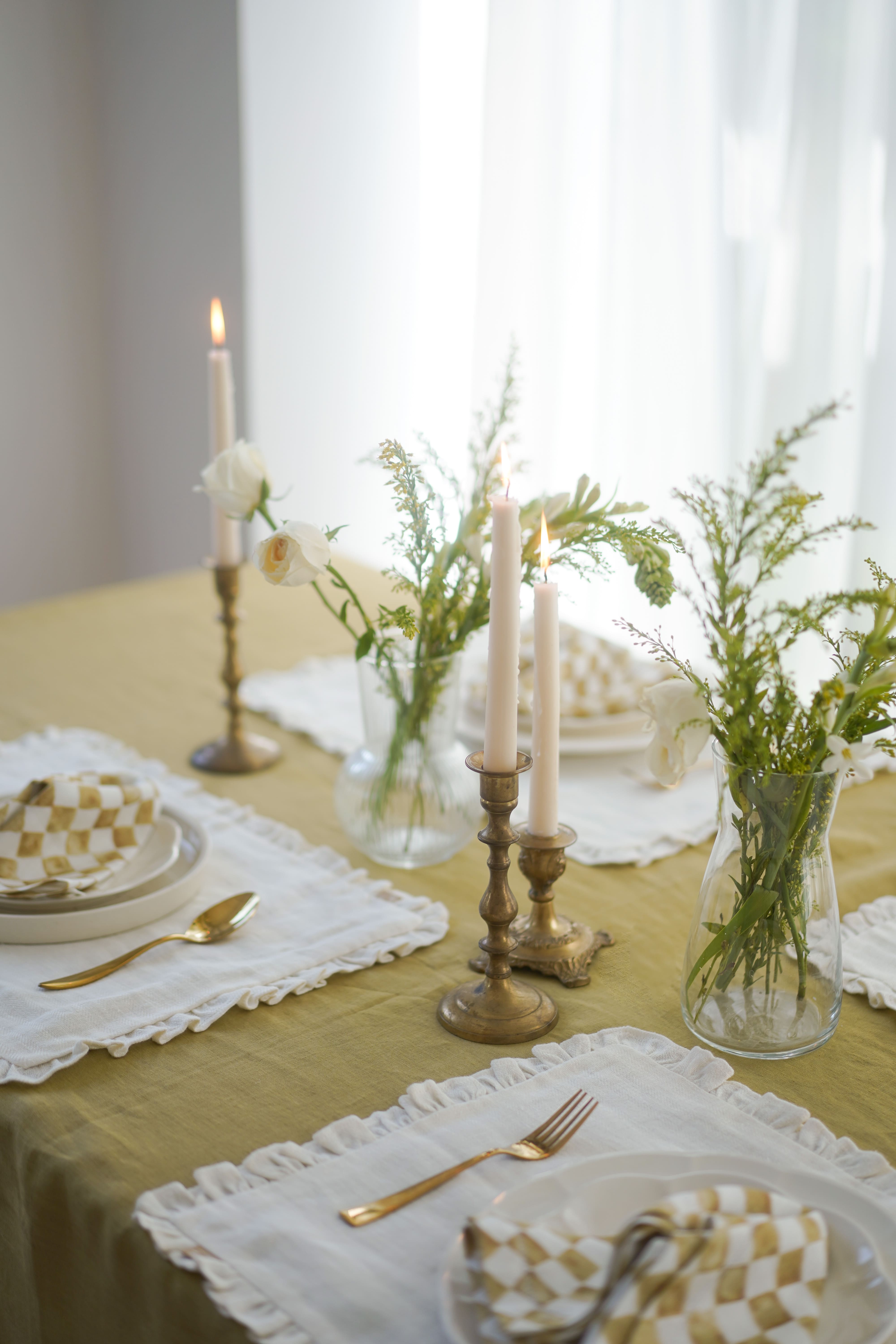 Ochre Linen Table Cover