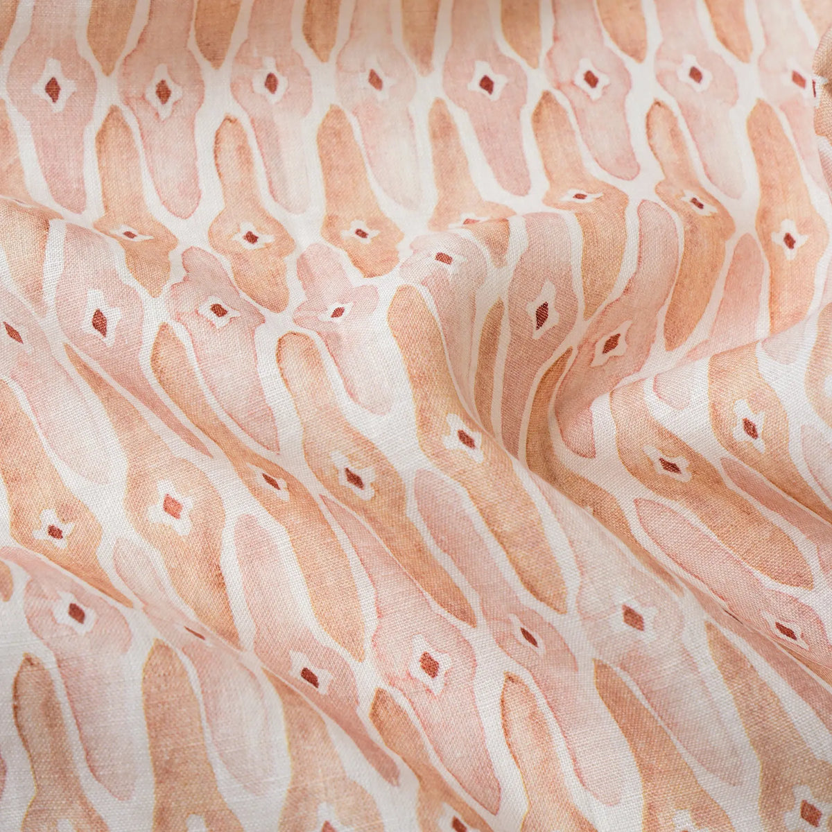 Mosaic Blush Printed Linen Fabric SanctuaryLiving