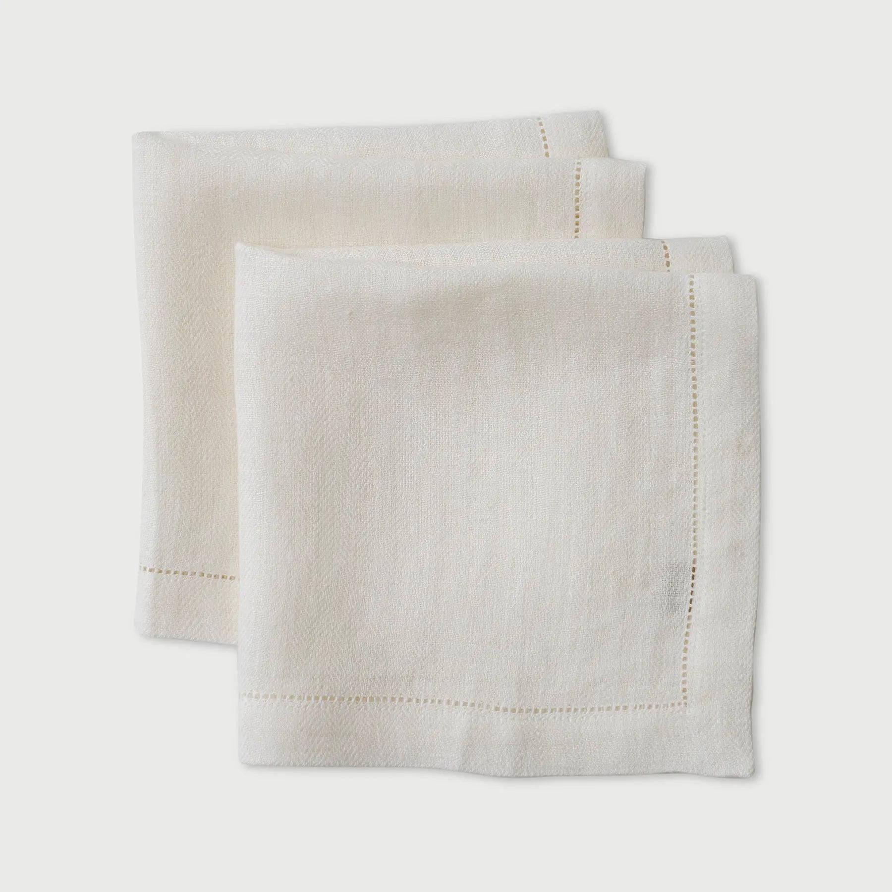 Ivory Herringbone Linen Table Napkins-Set of 2 SanctuaryLiving