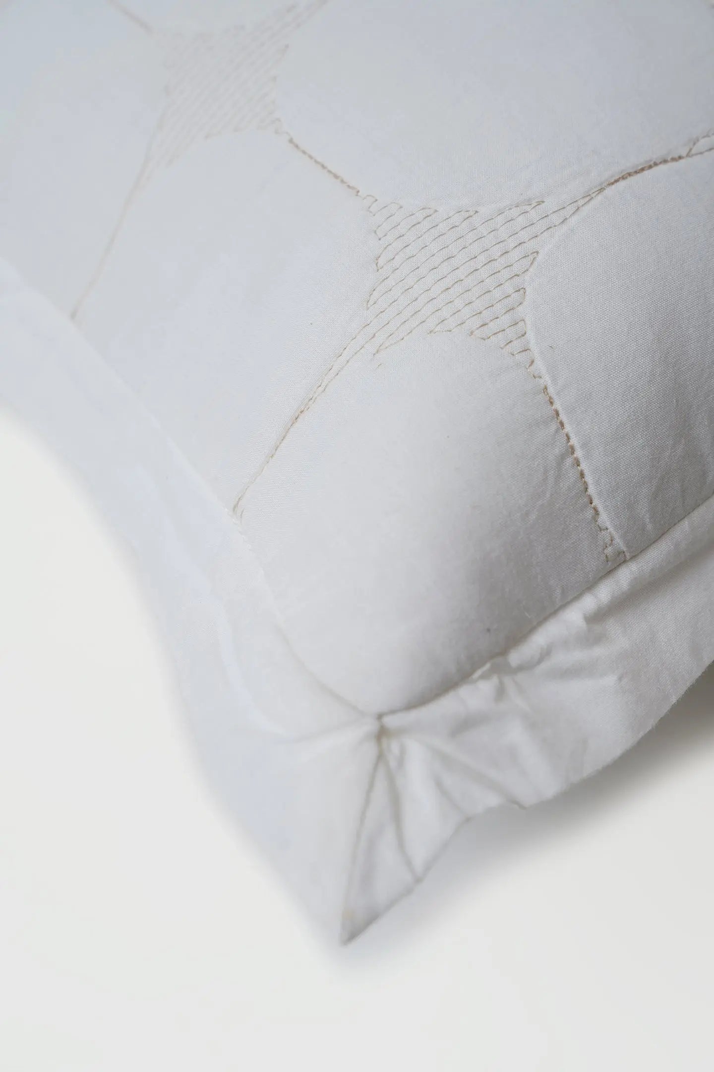 Zen Ivory Quilted Cotton Pillow Covers SanctuaryLiving