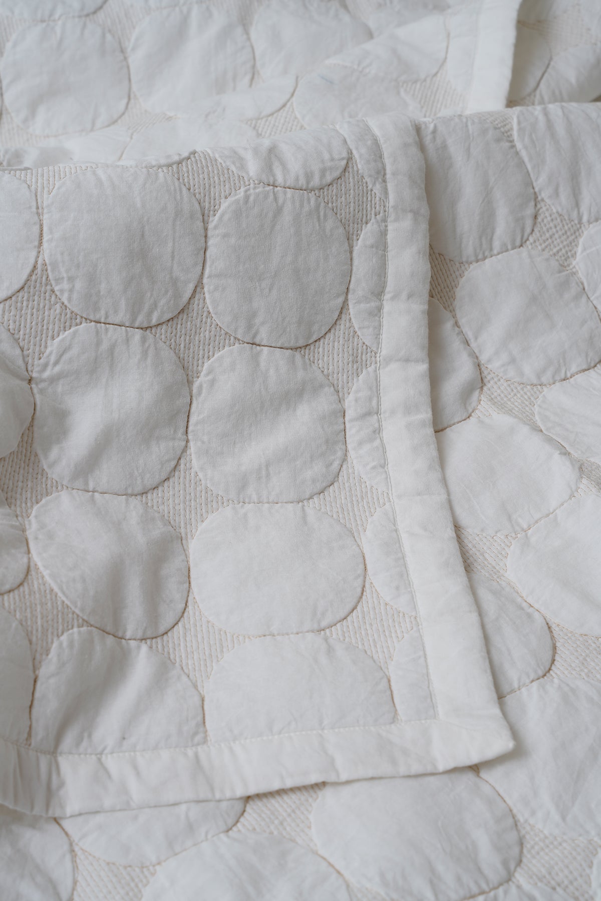 Zen Ivory Quilted Cotton Bedding Set