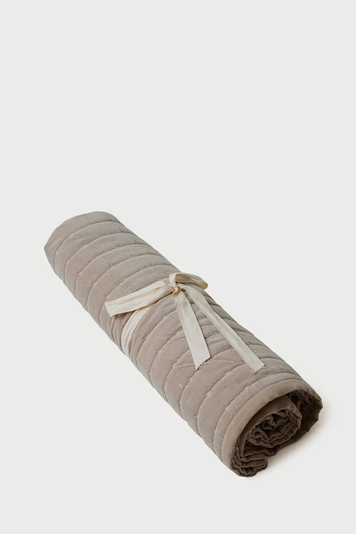 Sitara Oatmeal Velvet Embroidered Quilt SanctuaryLiving