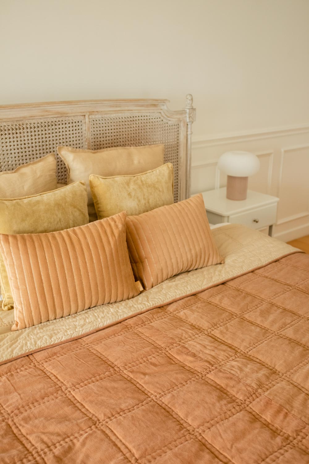 Checker Embroidered Spice Kantha Cotton Quilt