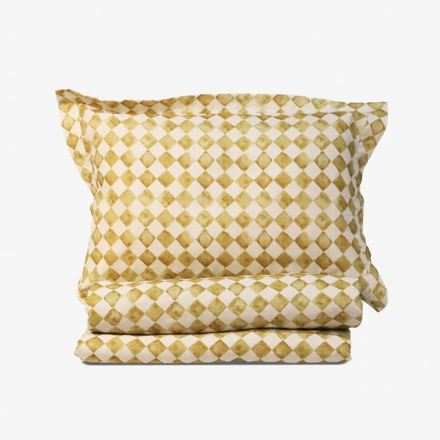 Checker Ochre Duvet Cover SanctuaryLiving