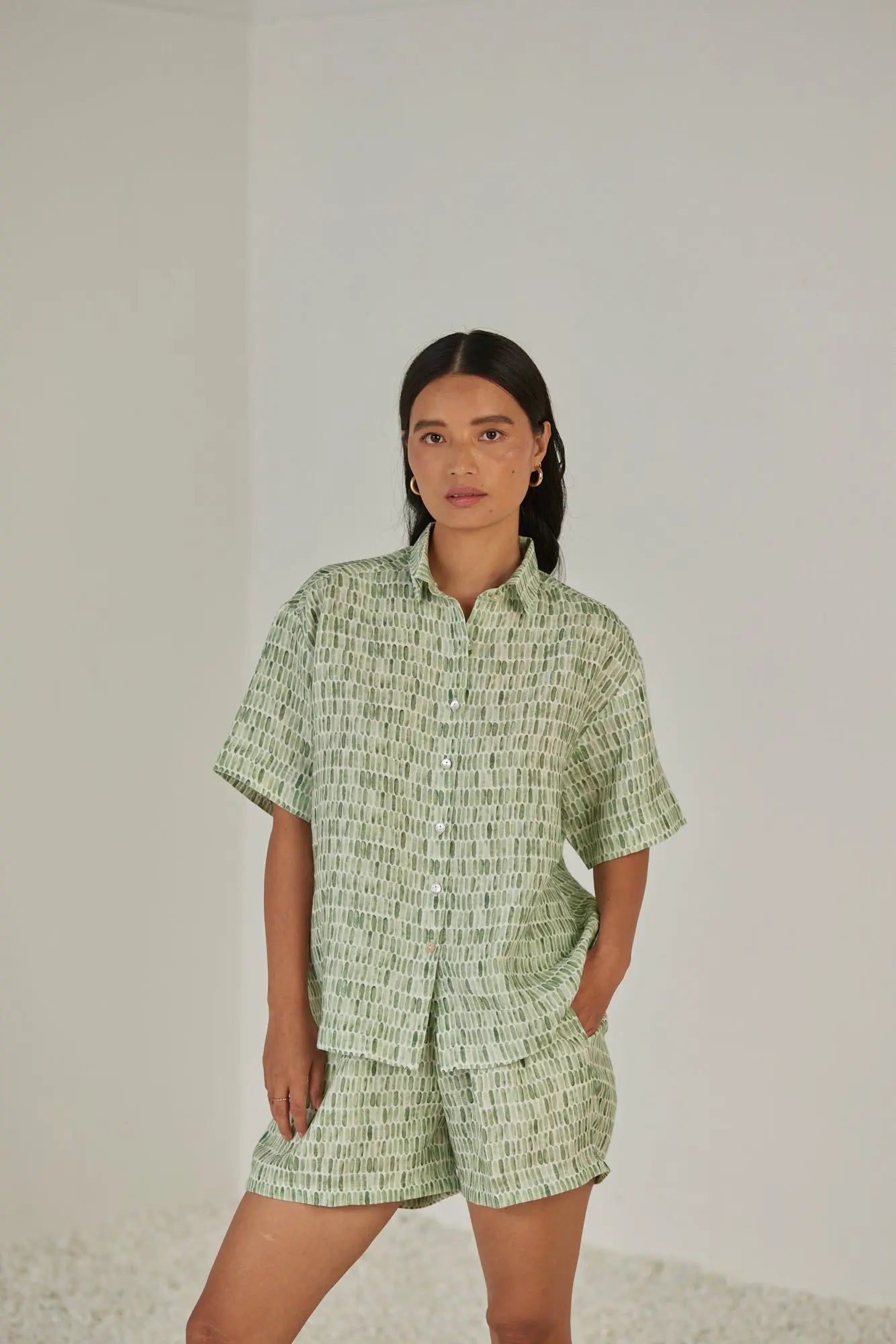 Echo Speckle Green Shirt SanctuaryLiving