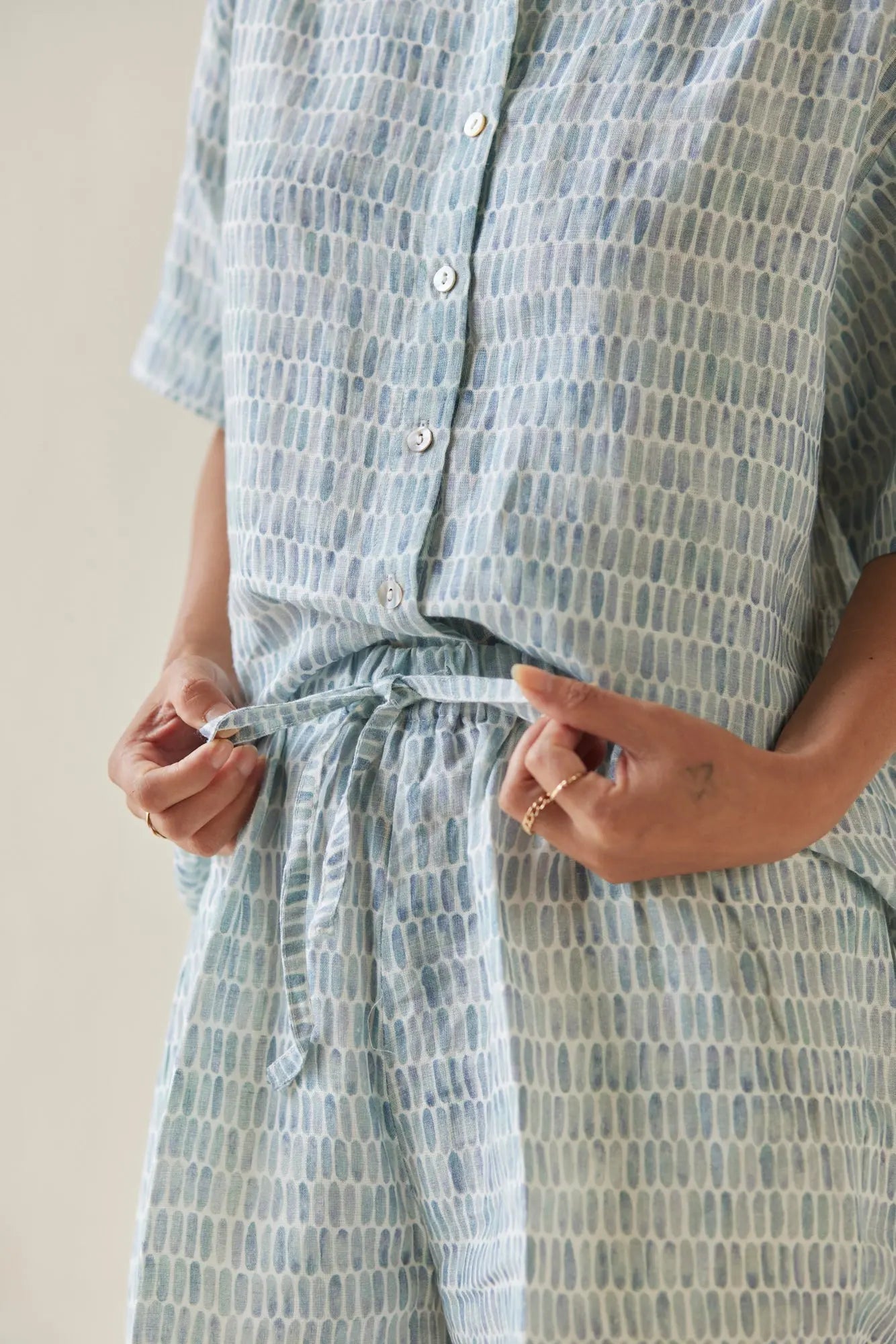 Echo Speckle Blue Shorts SanctuaryLiving